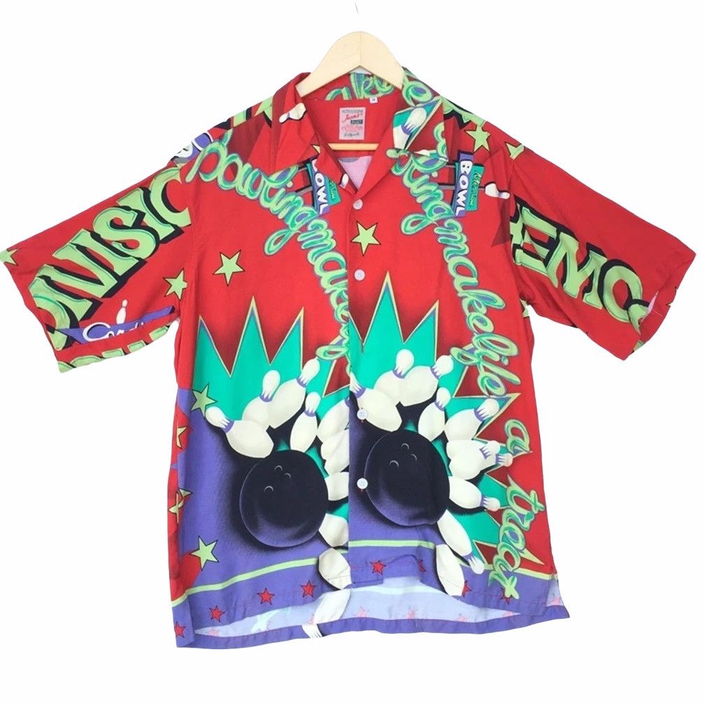 Designer × Japanese Brand Bowling Hawaiian Shirt Full Print Rayon Shirt Rare Size US M / EU 48-50 / 2 - 1 Thumbnail