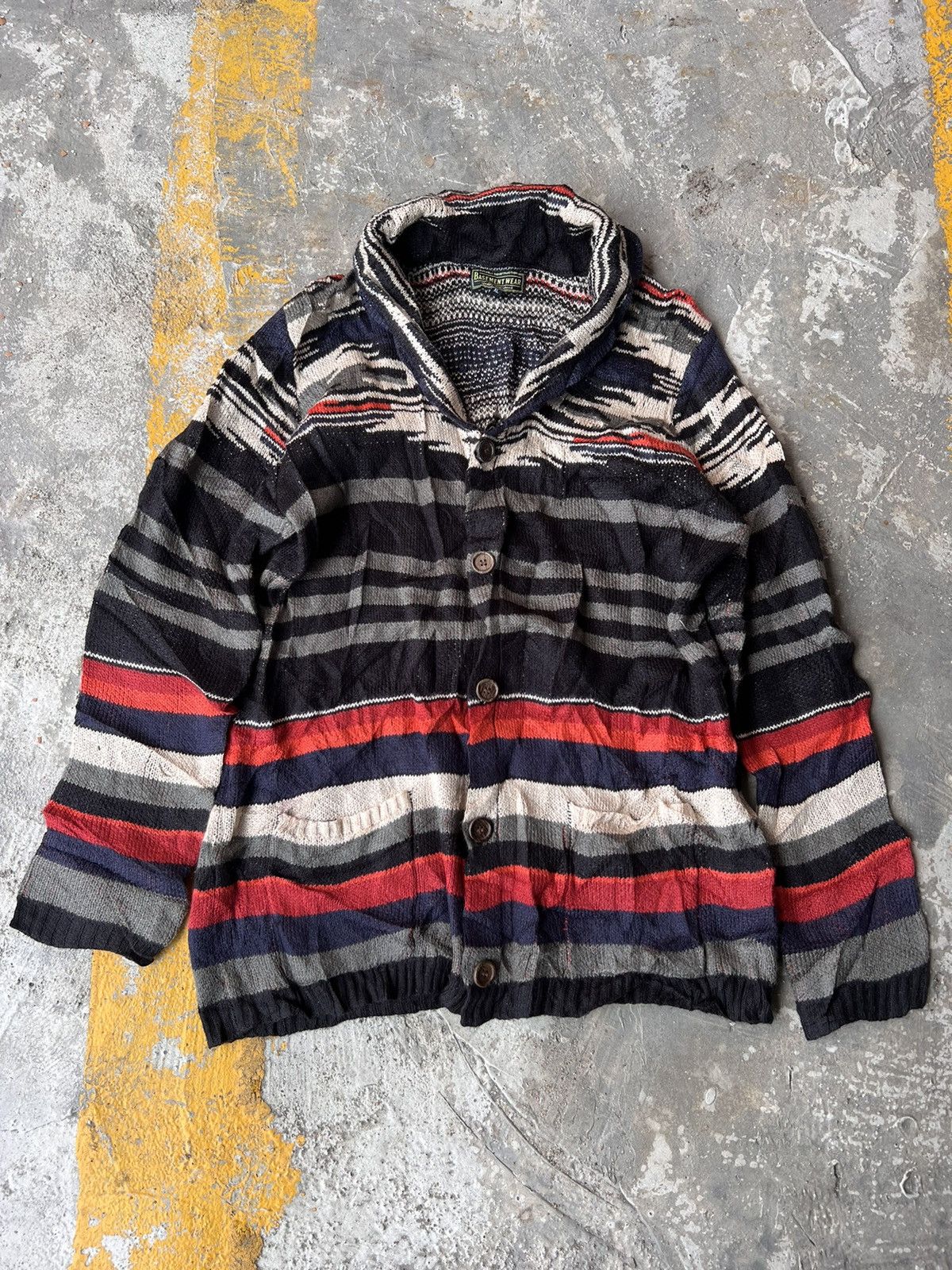 Vintage Vintage Cardigan Stripe Navajo Motif Size US M / EU 48-50 / 2 - 1 Thumbnail