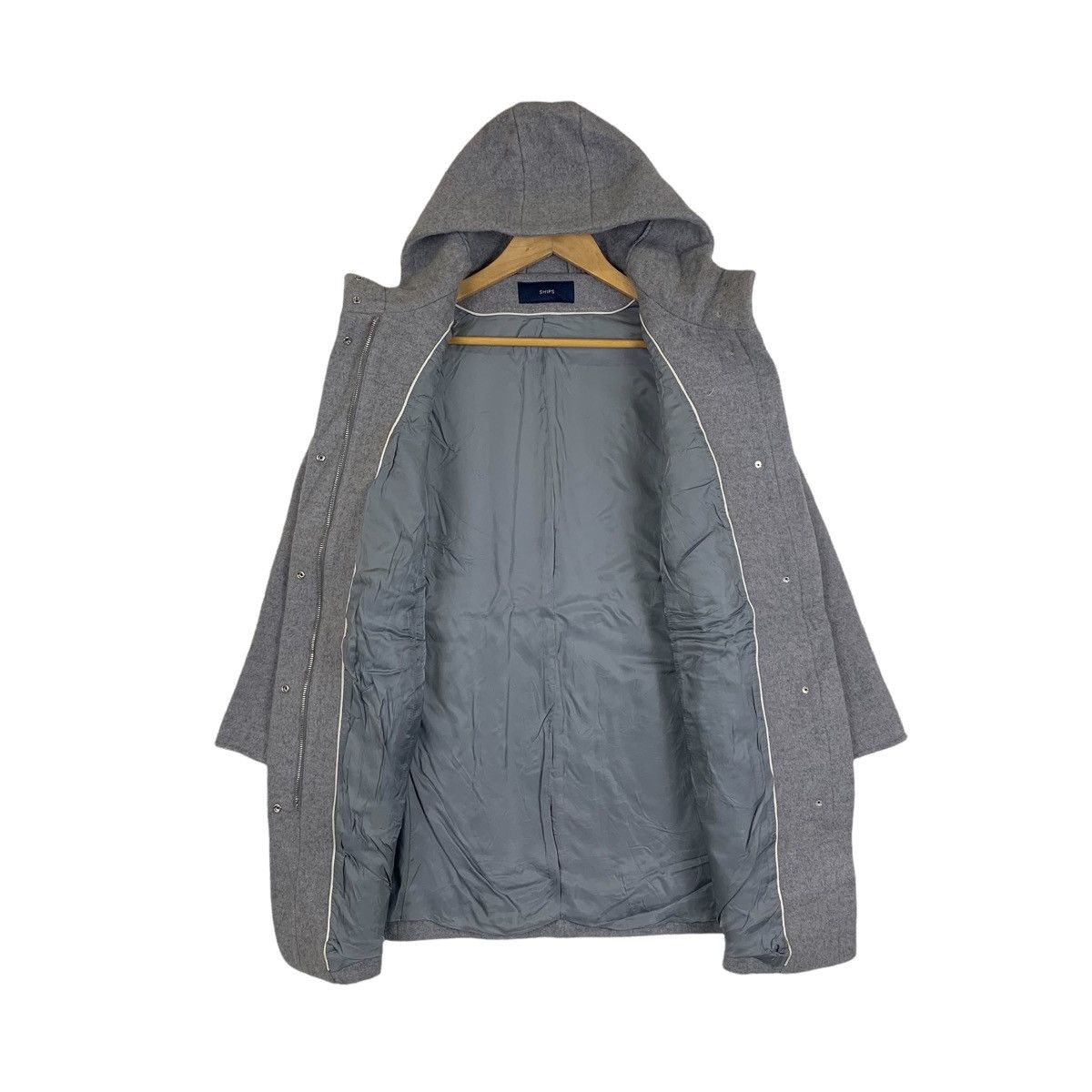 Japanese Brand × SHIPS × Vintage SHIPS Japanese Brand Wool Hoodie Parkas Long Coat Jacket Size US S / EU 44-46 / 1 - 3 Thumbnail