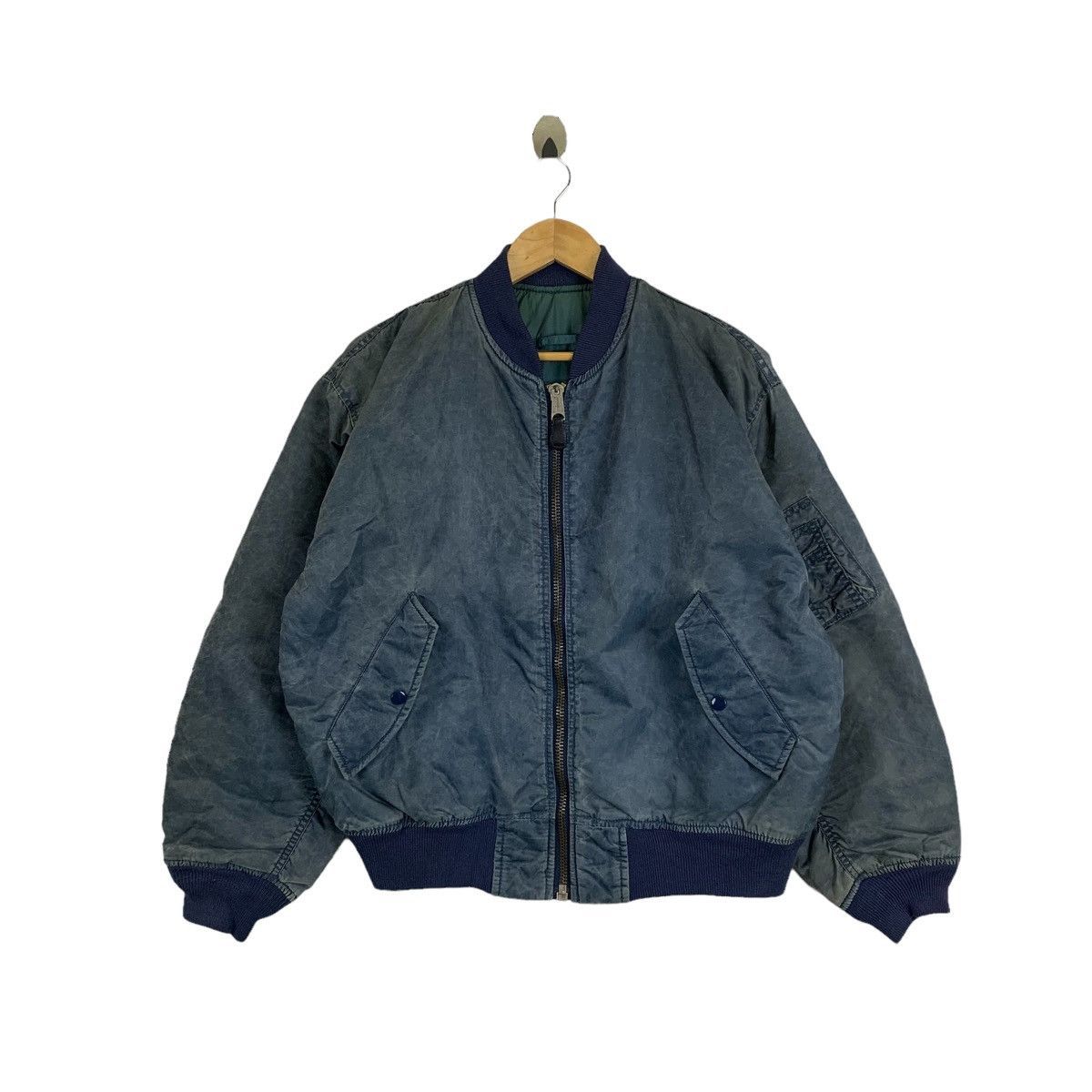 Vintage Vintage BOBSON Workwear Worker Zipper Bomber Flight Jacket Size US L / EU 52-54 / 3 - 1 Thumbnail