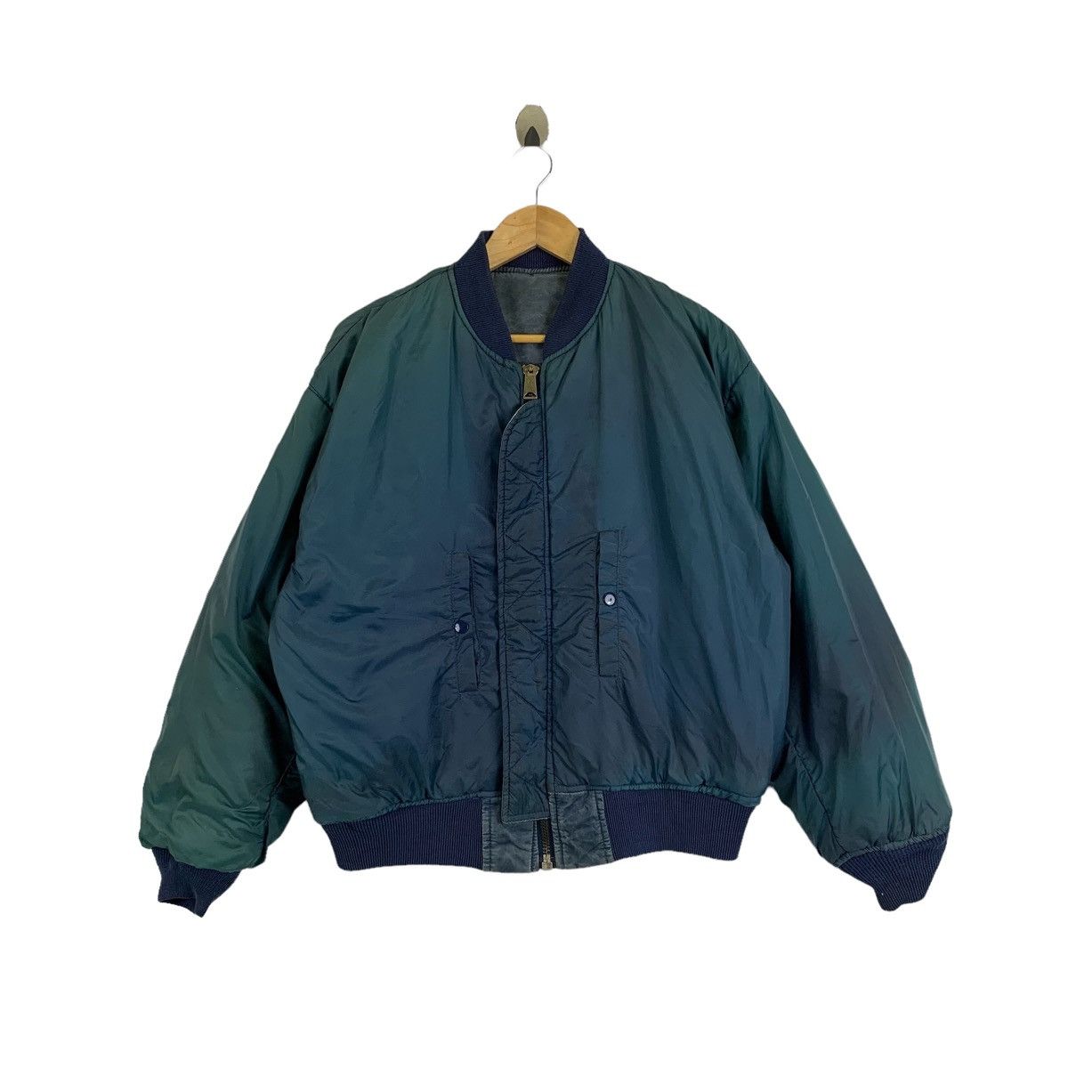 Vintage Vintage BOBSON Workwear Worker Zipper Bomber Flight Jacket Size US L / EU 52-54 / 3 - 2 Thumbnail
