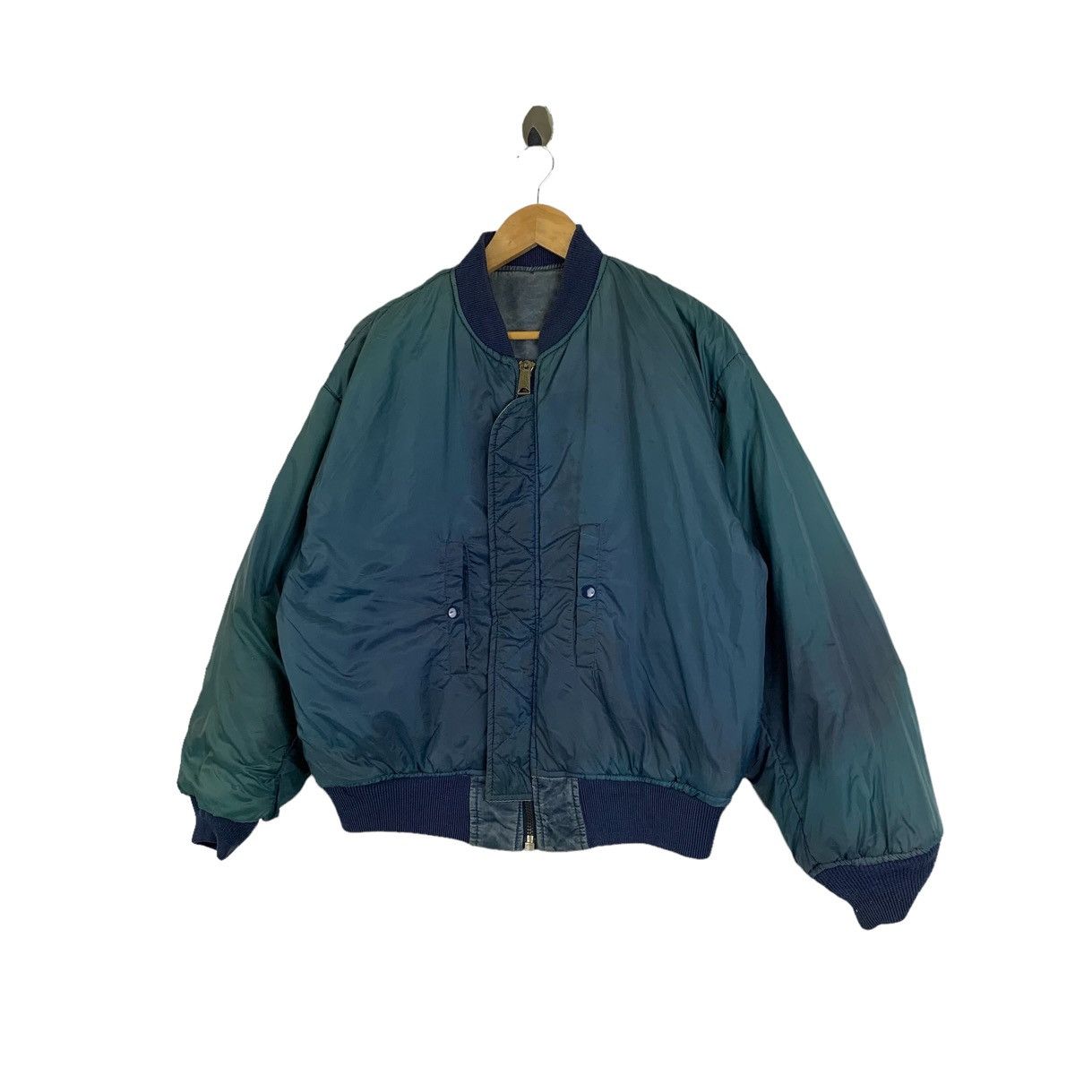Vintage Vintage BOBSON Workwear Worker Zipper Bomber Flight Jacket Size US L / EU 52-54 / 3 - 8 Thumbnail