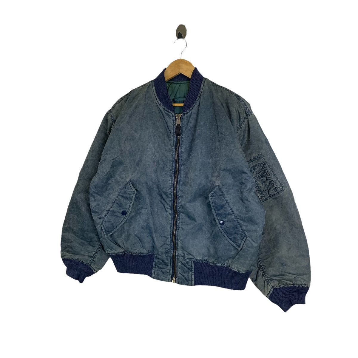 Vintage Vintage BOBSON Workwear Worker Zipper Bomber Flight Jacket Size US L / EU 52-54 / 3 - 7 Thumbnail
