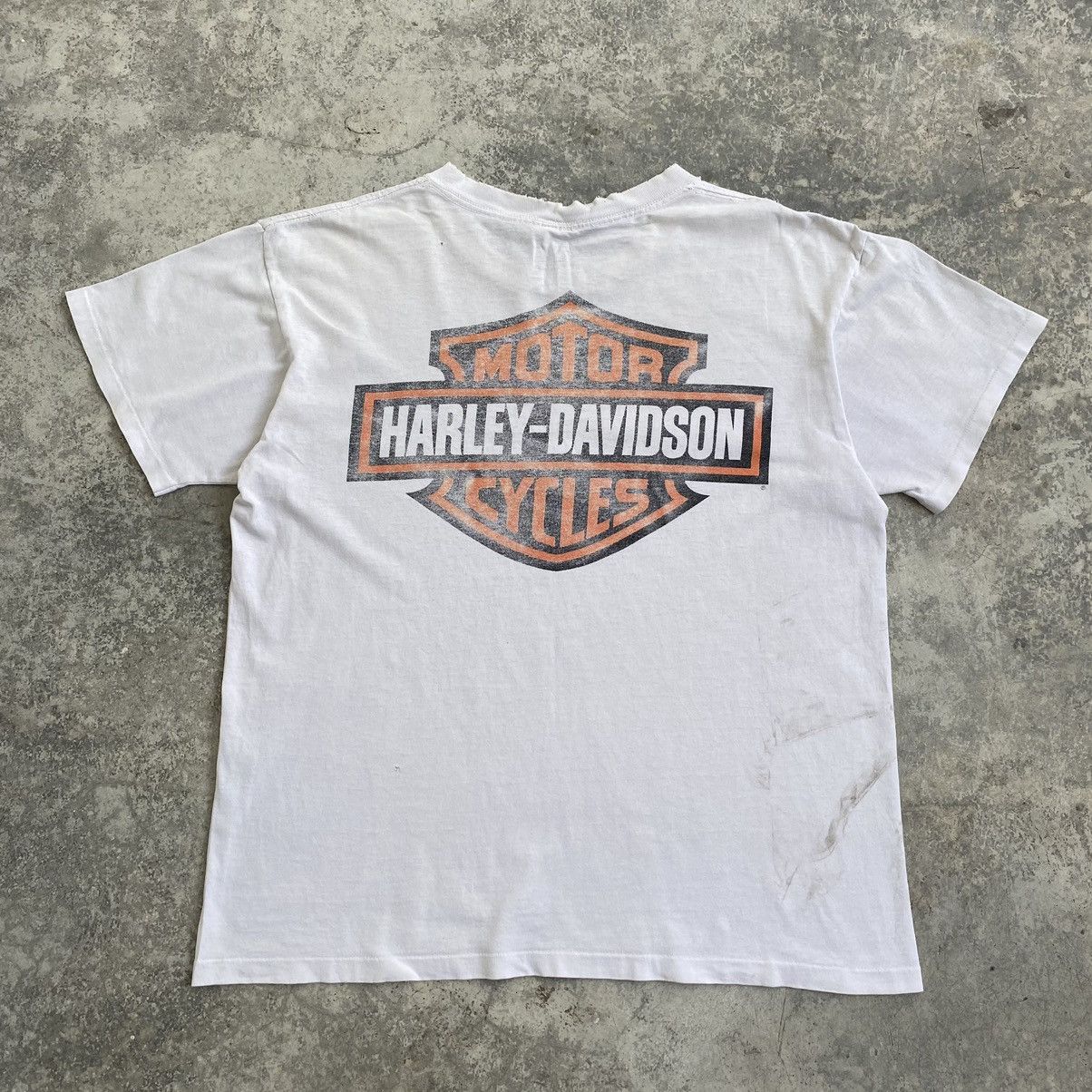 Harley Davidson Vintage 90’s Harley Davidson Faded Dirty Trashed T-Shirt Size US L / EU 52-54 / 3 - 13 Thumbnail