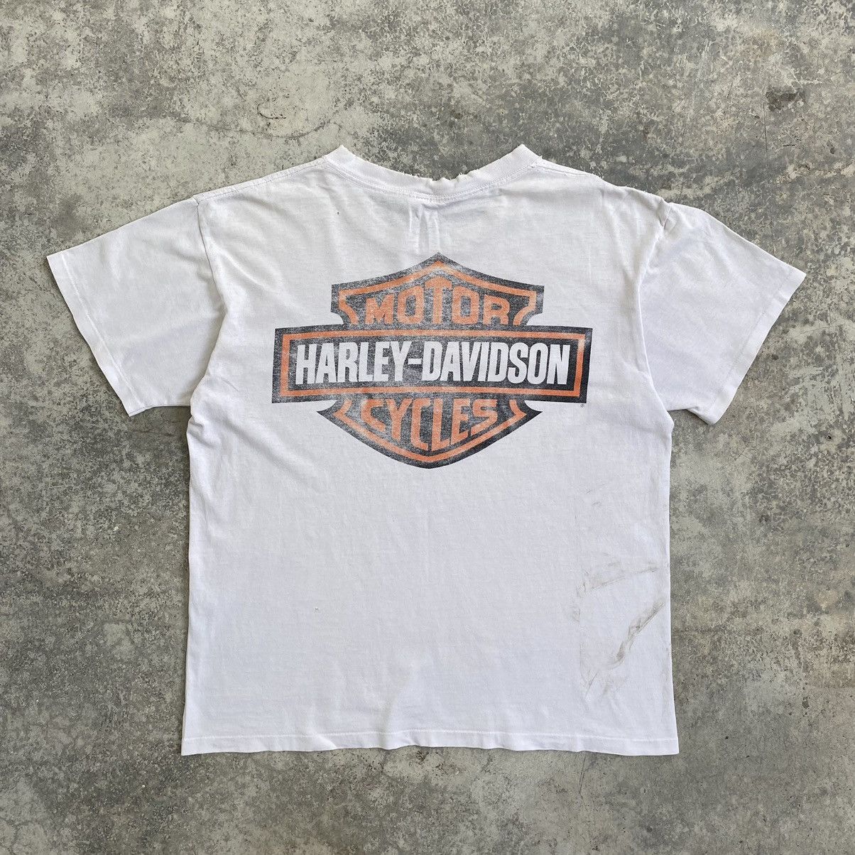 Harley Davidson Vintage 90’s Harley Davidson Faded Dirty Trashed T-Shirt Size US L / EU 52-54 / 3 - 11 Thumbnail