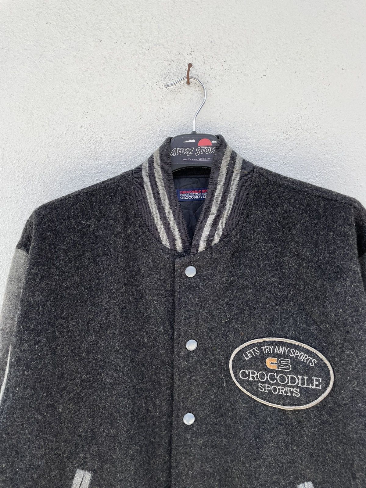 Japanese Brand × Vintage Vintage Crocodile sport wool bomber varsity jacket Size US L / EU 52-54 / 3 - 2 Thumbnail