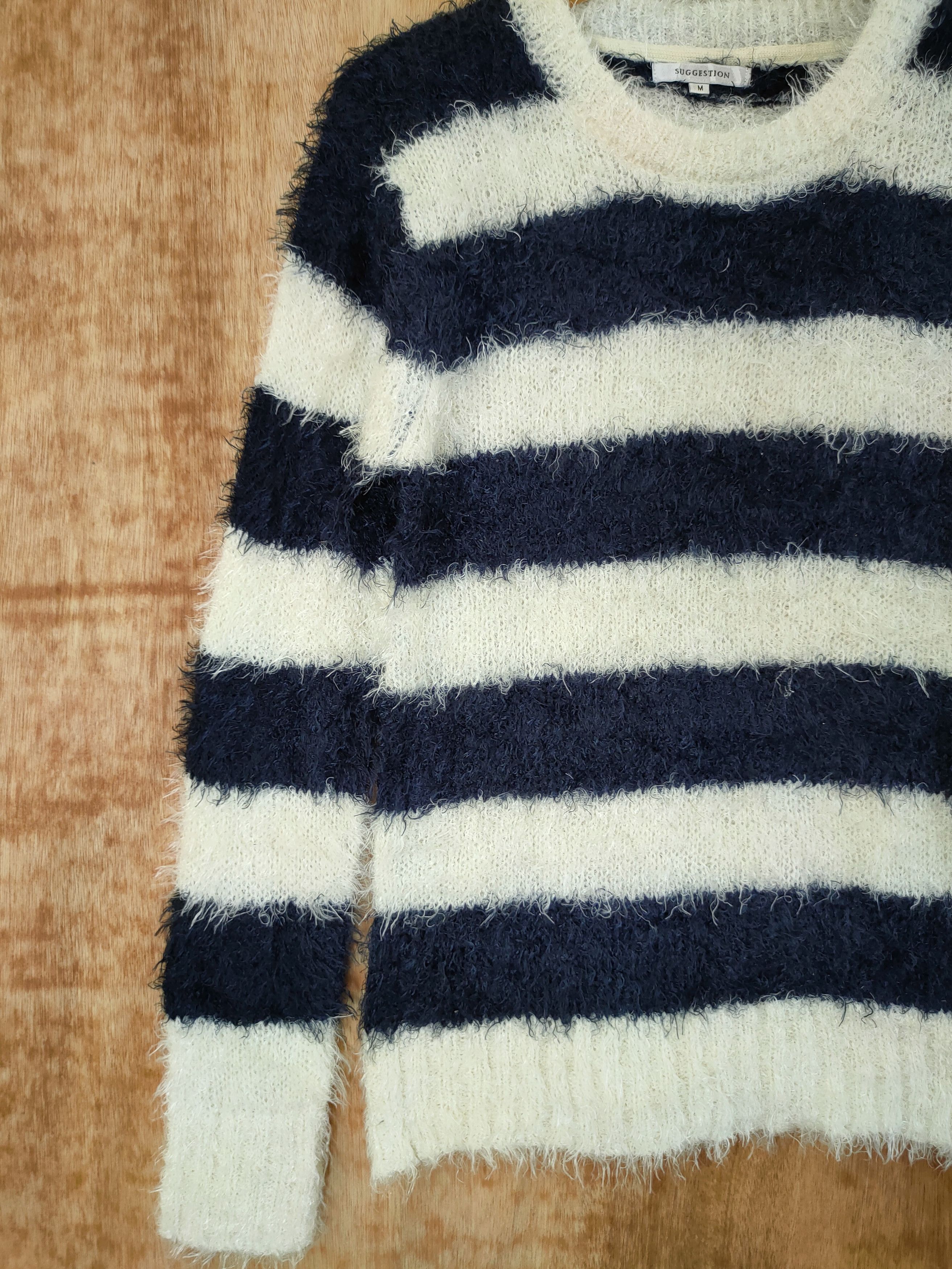 Aran Isles Knitwear D Suggestion all stripe mohair fur shaggy knitwear #46-509 Size US S / EU 44-46 / 1 - 2 Thumbnail