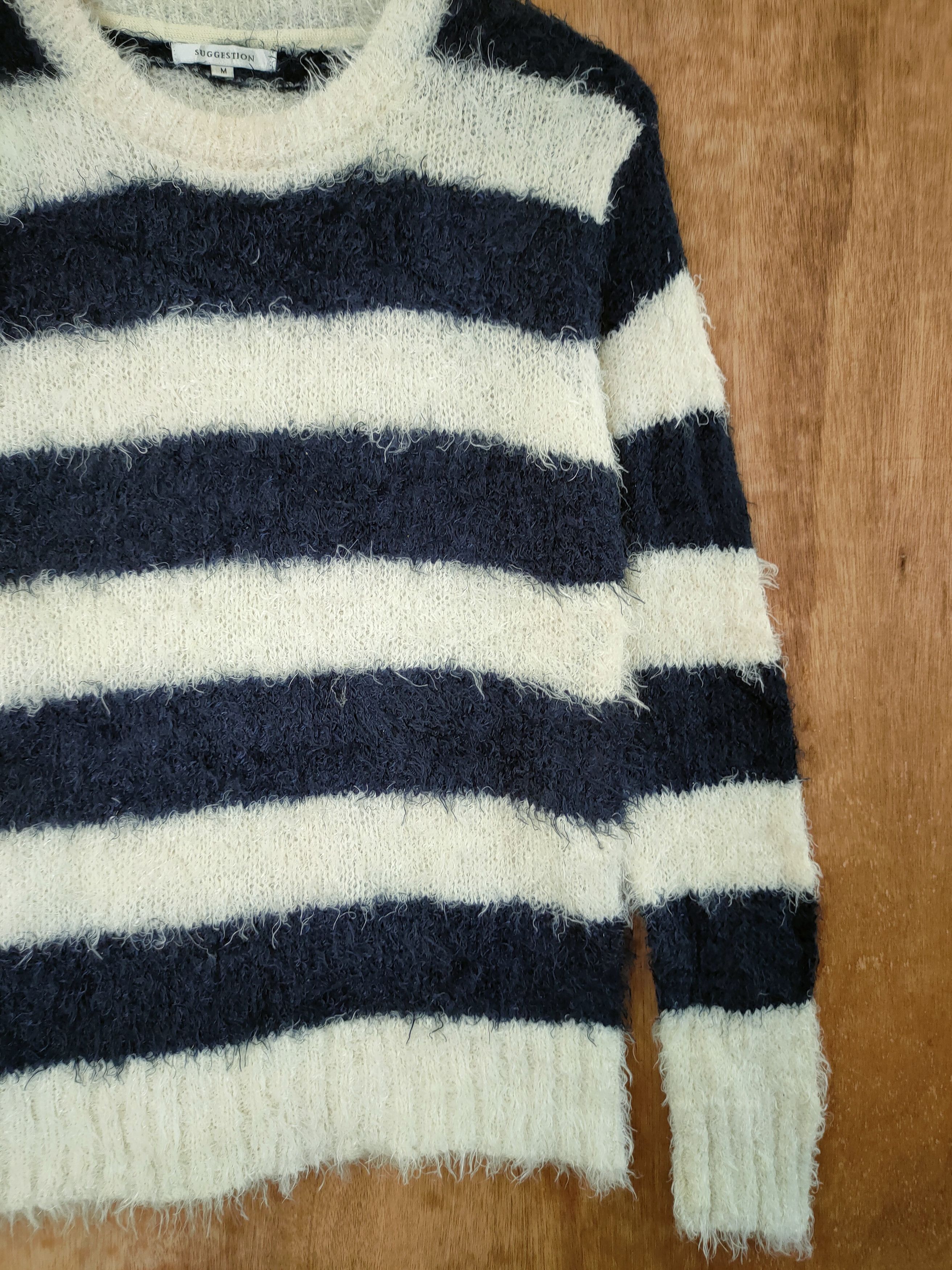 Aran Isles Knitwear D Suggestion all stripe mohair fur shaggy knitwear #46-509 Size US S / EU 44-46 / 1 - 3 Thumbnail
