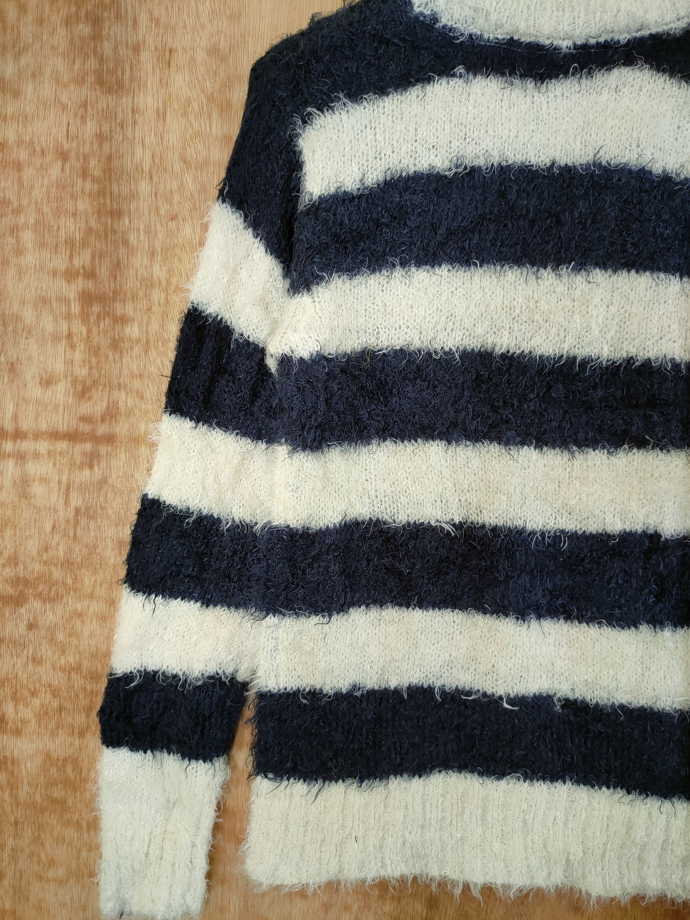 Aran Isles Knitwear D Suggestion all stripe mohair fur shaggy knitwear #46-509 Size US S / EU 44-46 / 1 - 10 Thumbnail