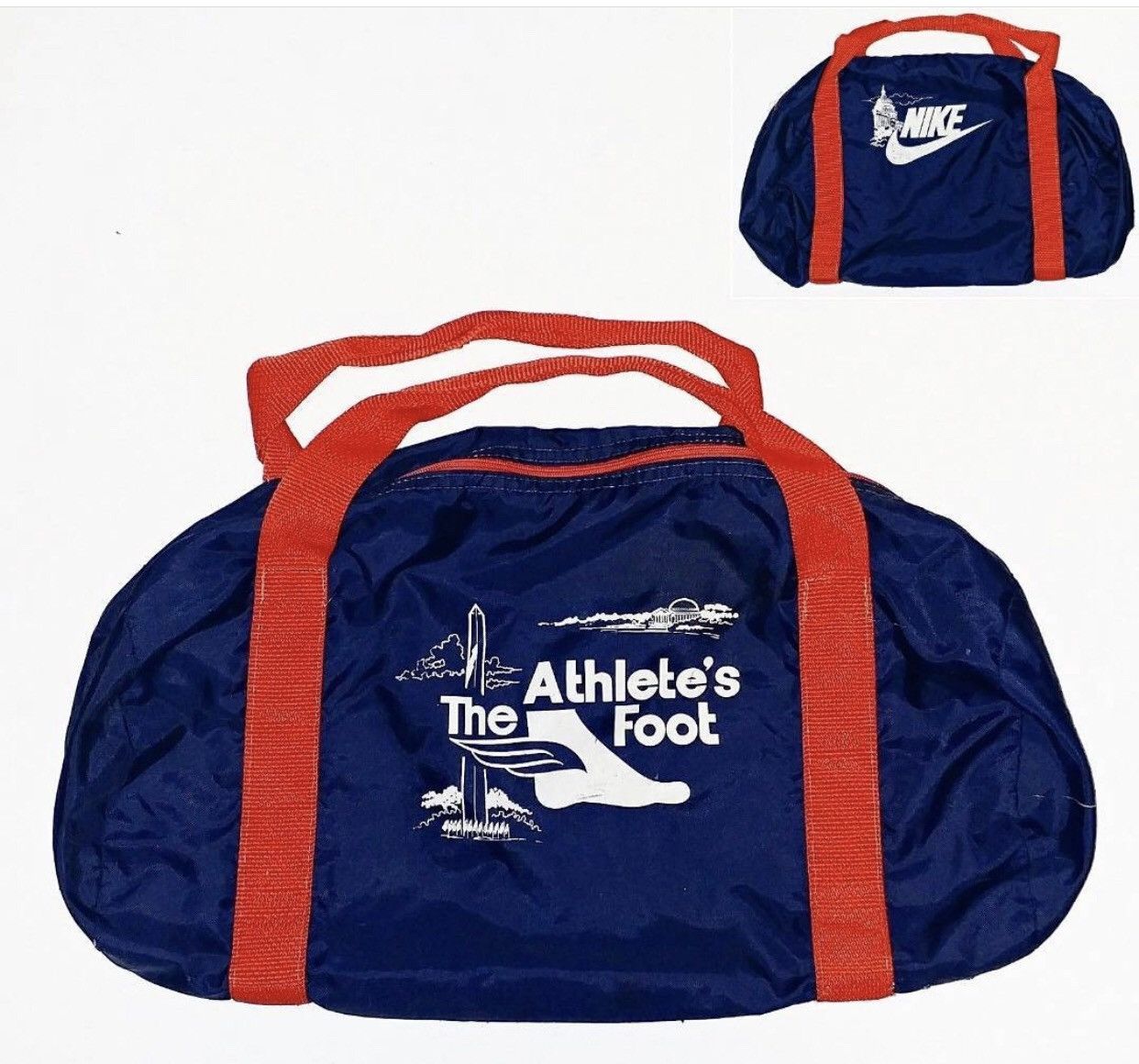 Vintage 🔥RARE🔥Nike The Athlete’s Foot Duffel Bag 70s Blue Canvas Size ONE SIZE - 1 Thumbnail