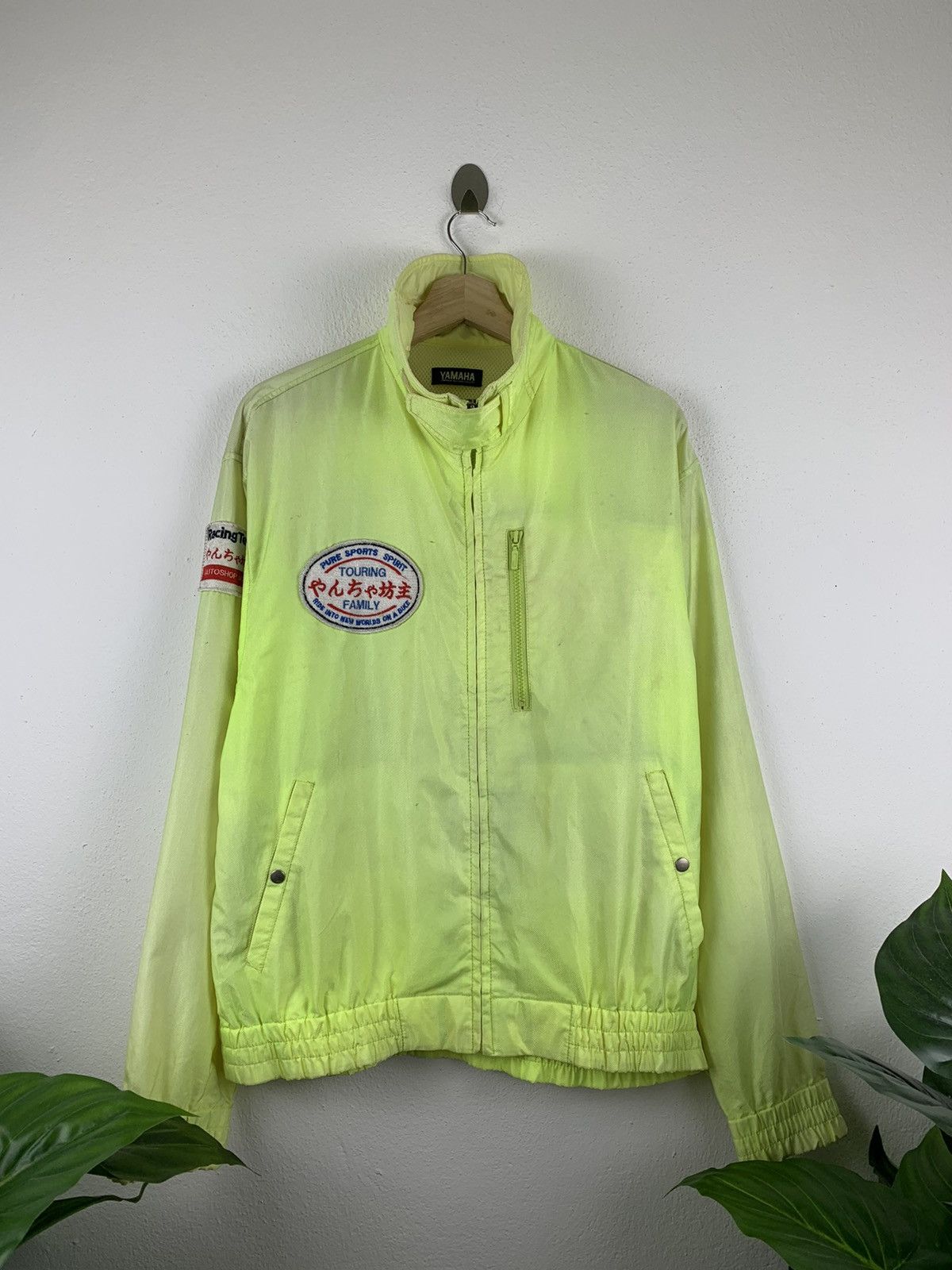 image of Racing x Vintage 90’S Yamaha Team Biker Jacket in Light Green, Men's (Size Medium)