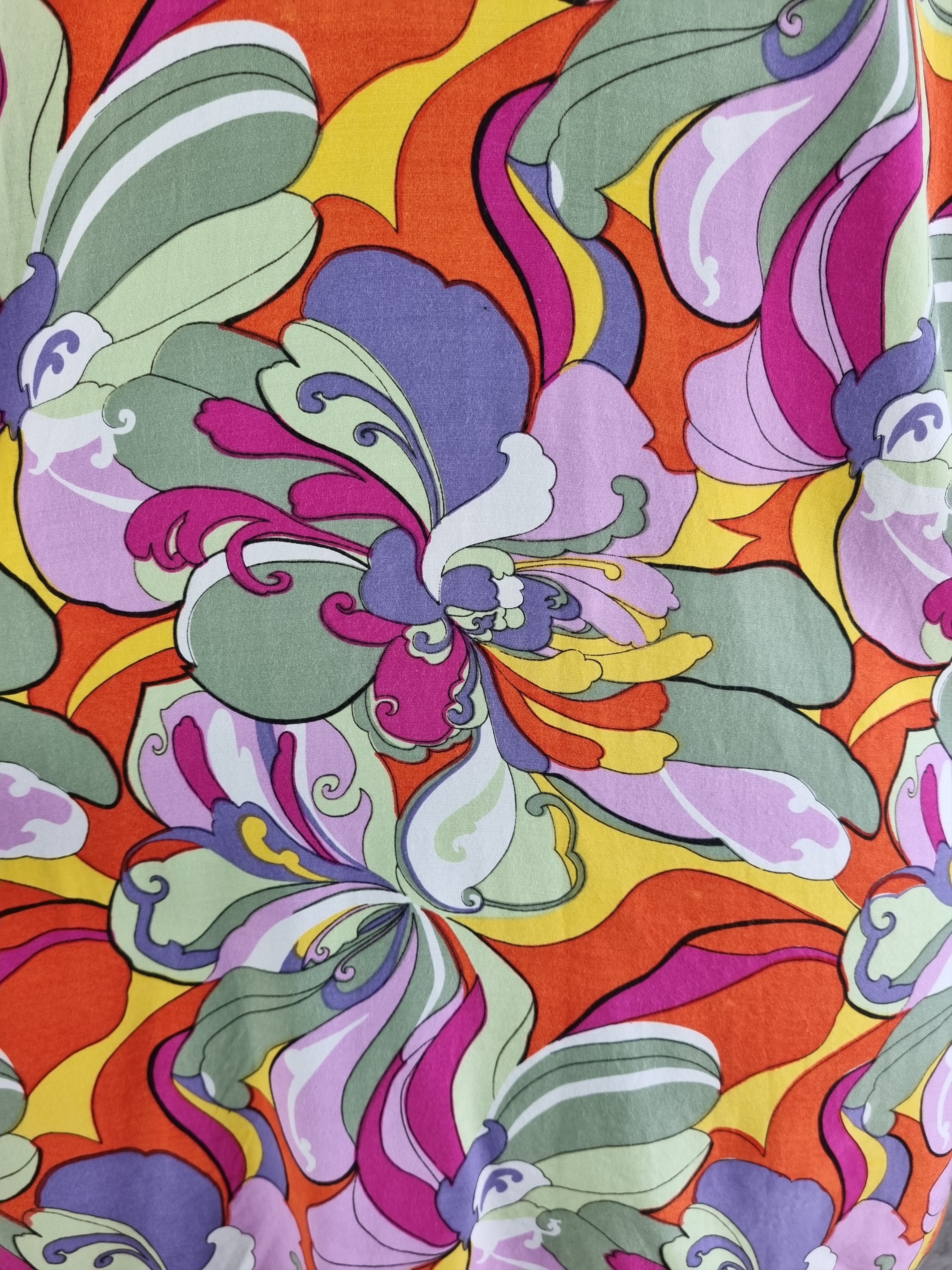 Vintage 80s Abstract Hippie Flowers Pattern Viscose Shirt Size US L / EU 52-54 / 3 - 5 Thumbnail