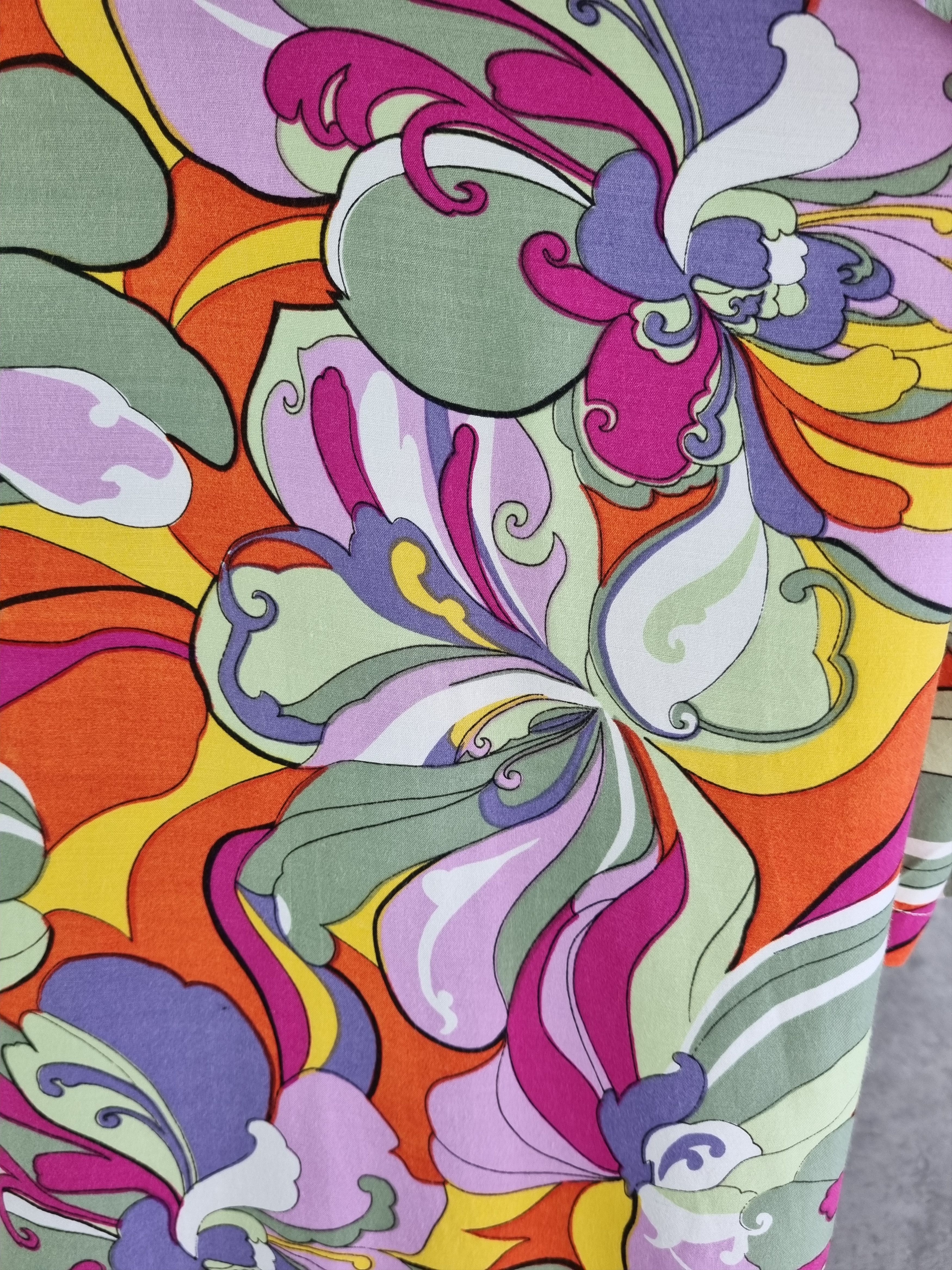 Vintage 80s Abstract Hippie Flowers Pattern Viscose Shirt Size US L / EU 52-54 / 3 - 4 Thumbnail