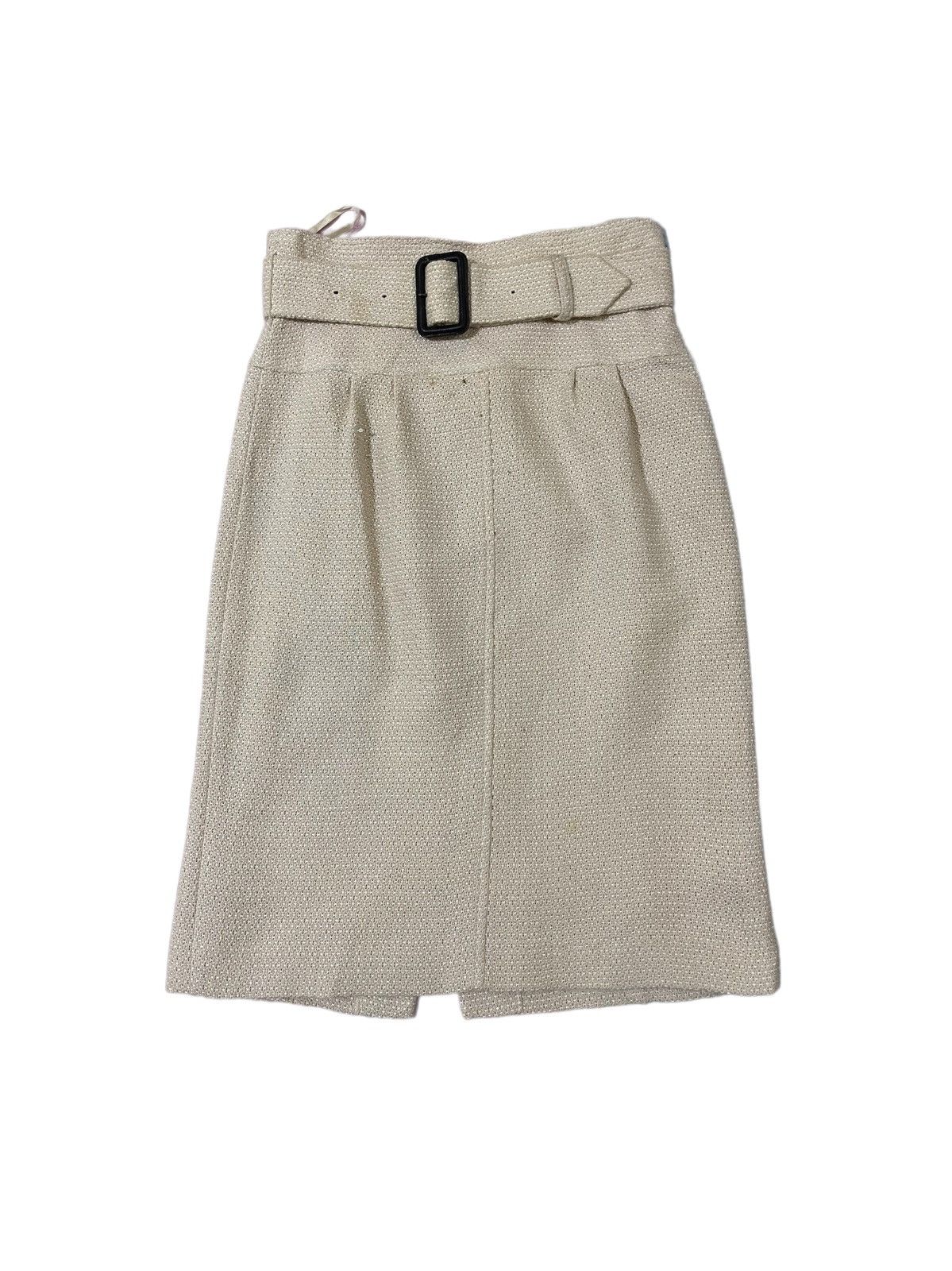 image of Burberry Wool Skirt in Off White, Women's (Size 26)