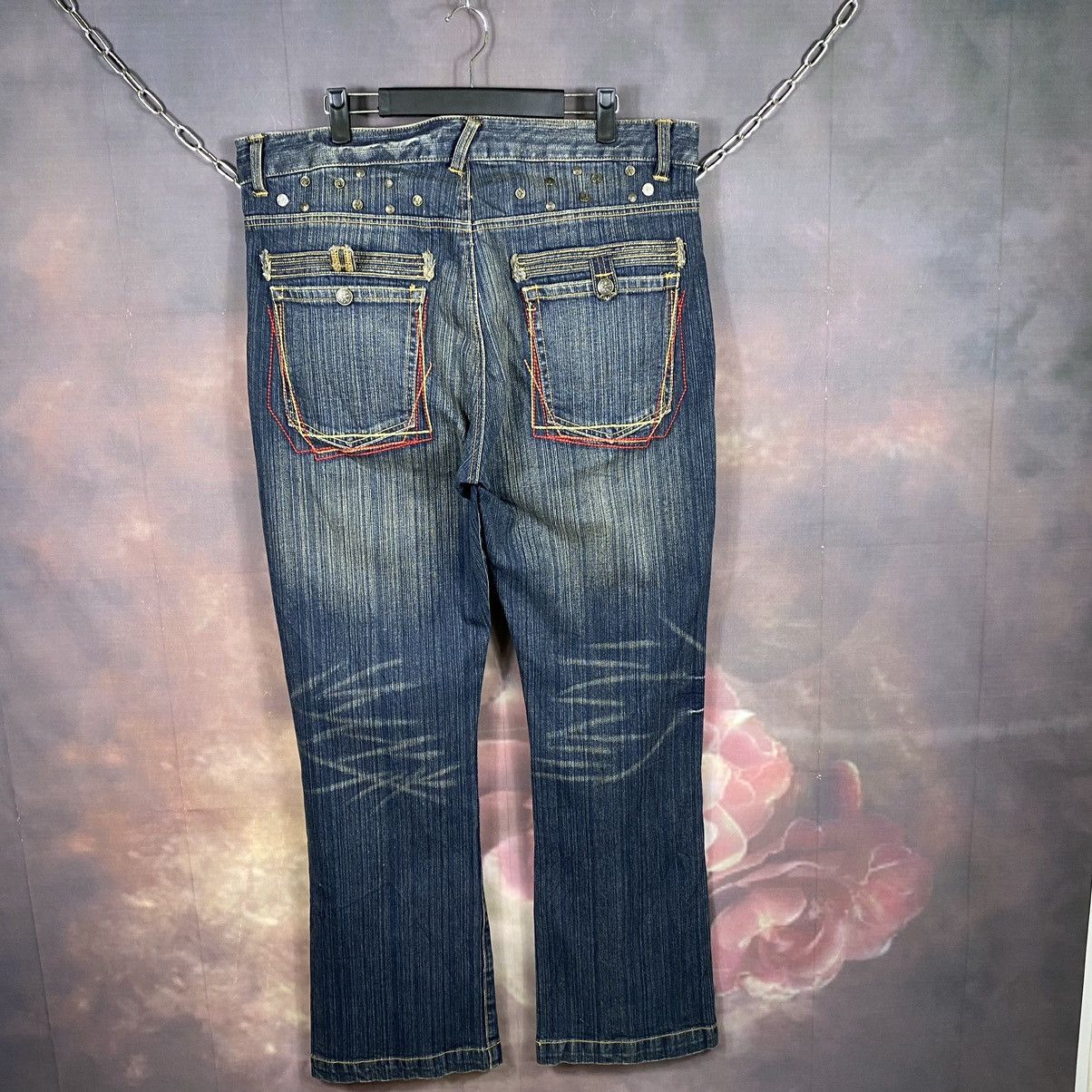 Beauty Beast × Japanese Brand × Jean Steals🔥38x31.5Vintage Bullet Button Flare Jeans Size US 38 / EU 54 - 2 Thumbnail