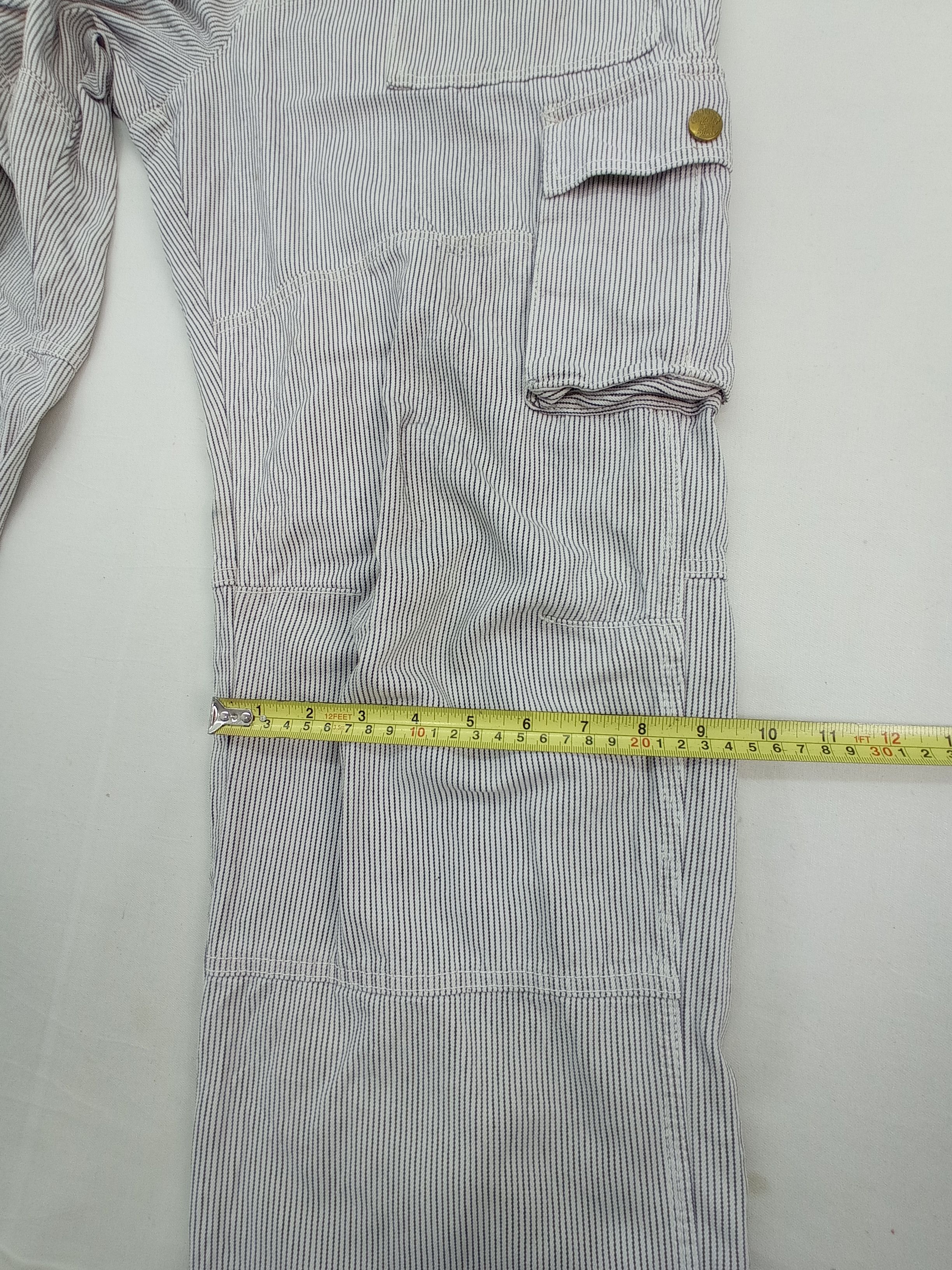 Japanese Brand Dogman Hickory Stripe Disstrested Cargo Pants Size US 30 / EU 46 - 19 Thumbnail