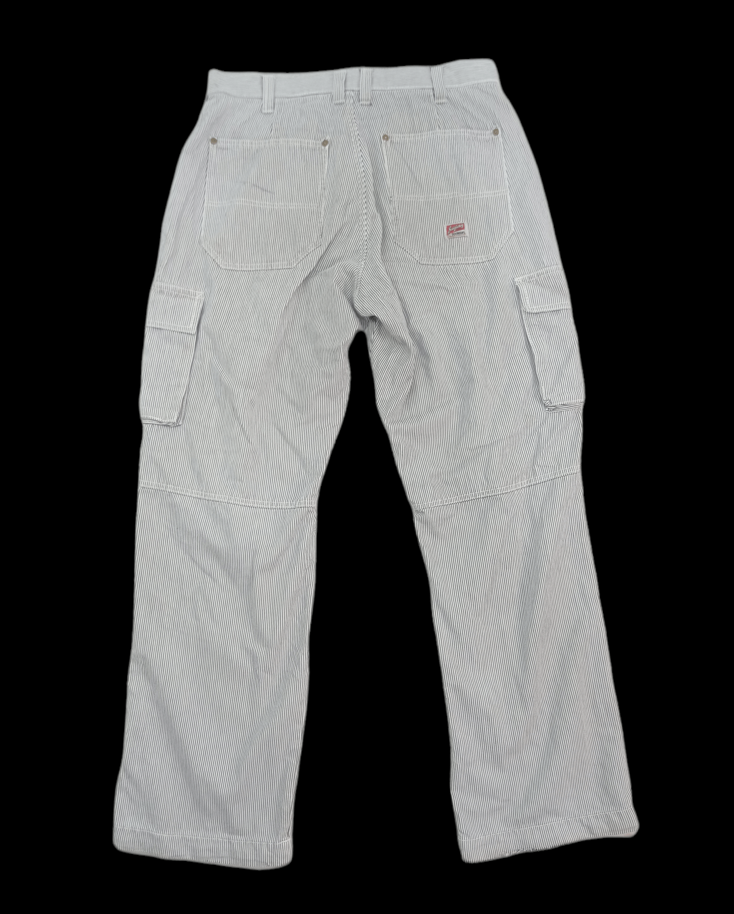 Japanese Brand Dogman Hickory Stripe Disstrested Cargo Pants Size US 30 / EU 46 - 2 Thumbnail
