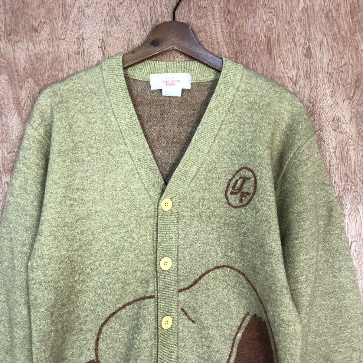 Vintage Jean Louis Fradet Brown rayon Cardigan knitwear #c745DL Size US M / EU 48-50 / 2 - 9 Thumbnail