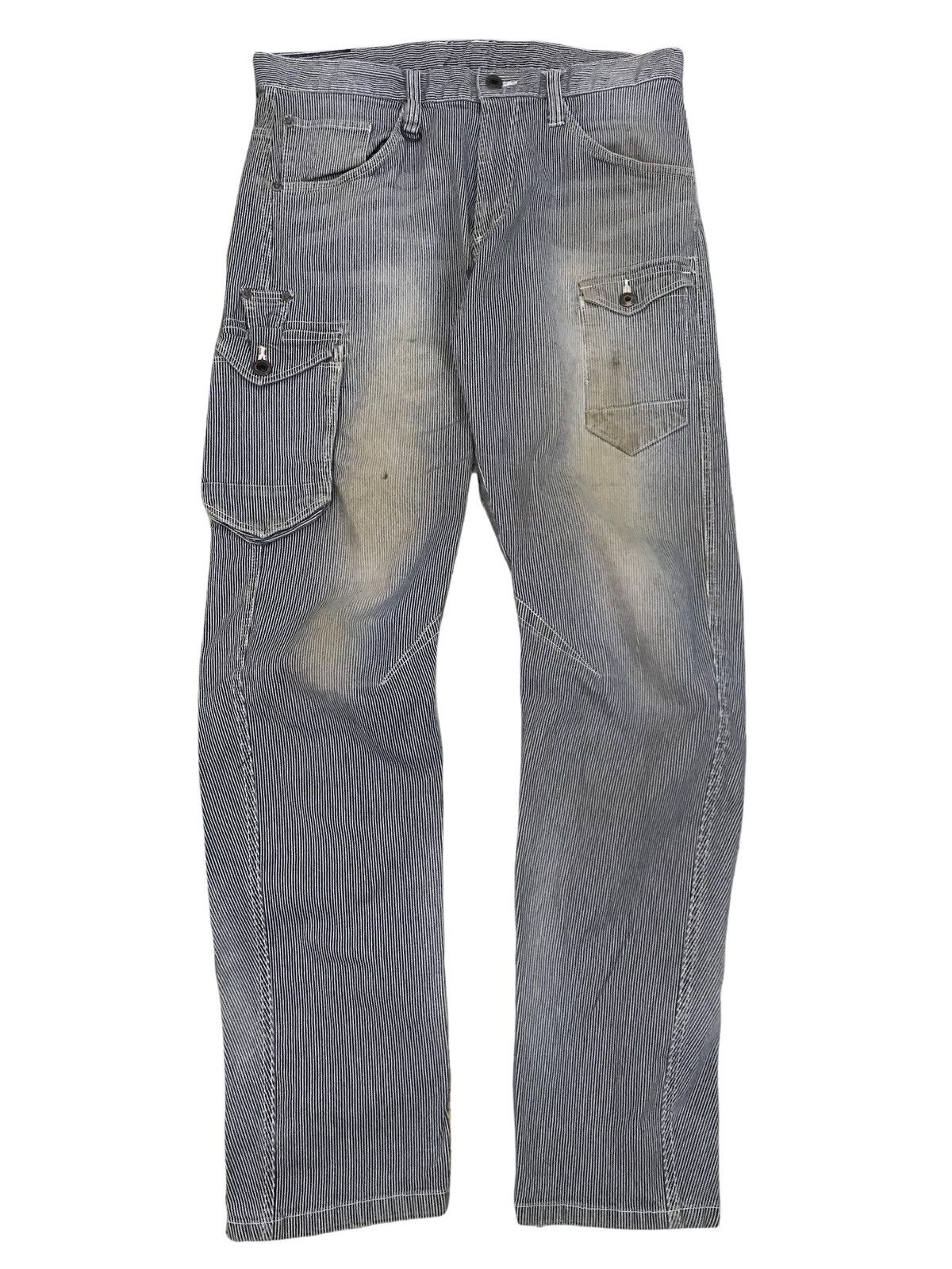 image of Vintage Hikory Cargo Worker Pant- Slimfit in Hickory Stripe, Men's (Size 32)