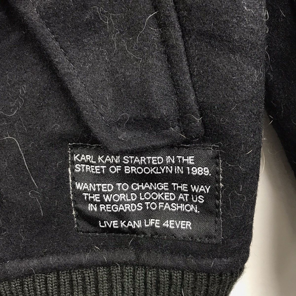 Karl Kani Vintage KARL KANI Hip Hop Swag Wool Black Jacket Size US M / EU 48-50 / 2 - 6 Thumbnail