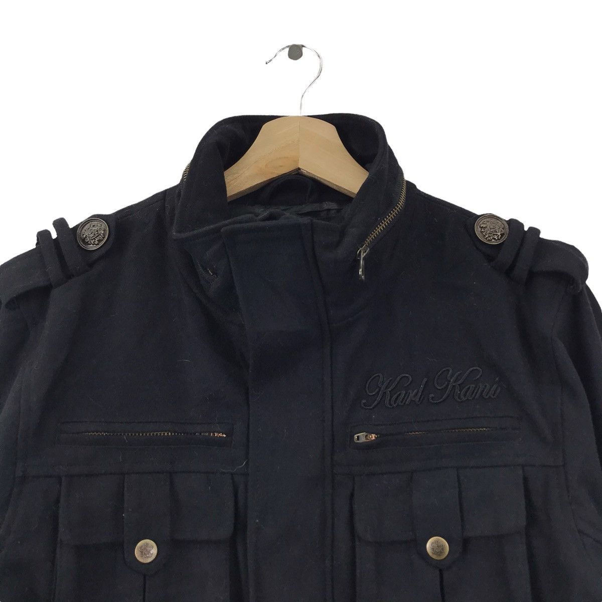 Karl Kani Vintage KARL KANI Hip Hop Swag Wool Black Jacket Size US M / EU 48-50 / 2 - 2 Thumbnail