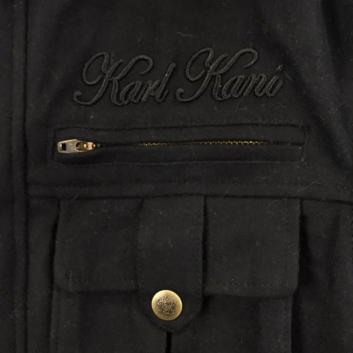 Karl Kani Vintage KARL KANI Hip Hop Swag Wool Black Jacket Size US M / EU 48-50 / 2 - 3 Thumbnail