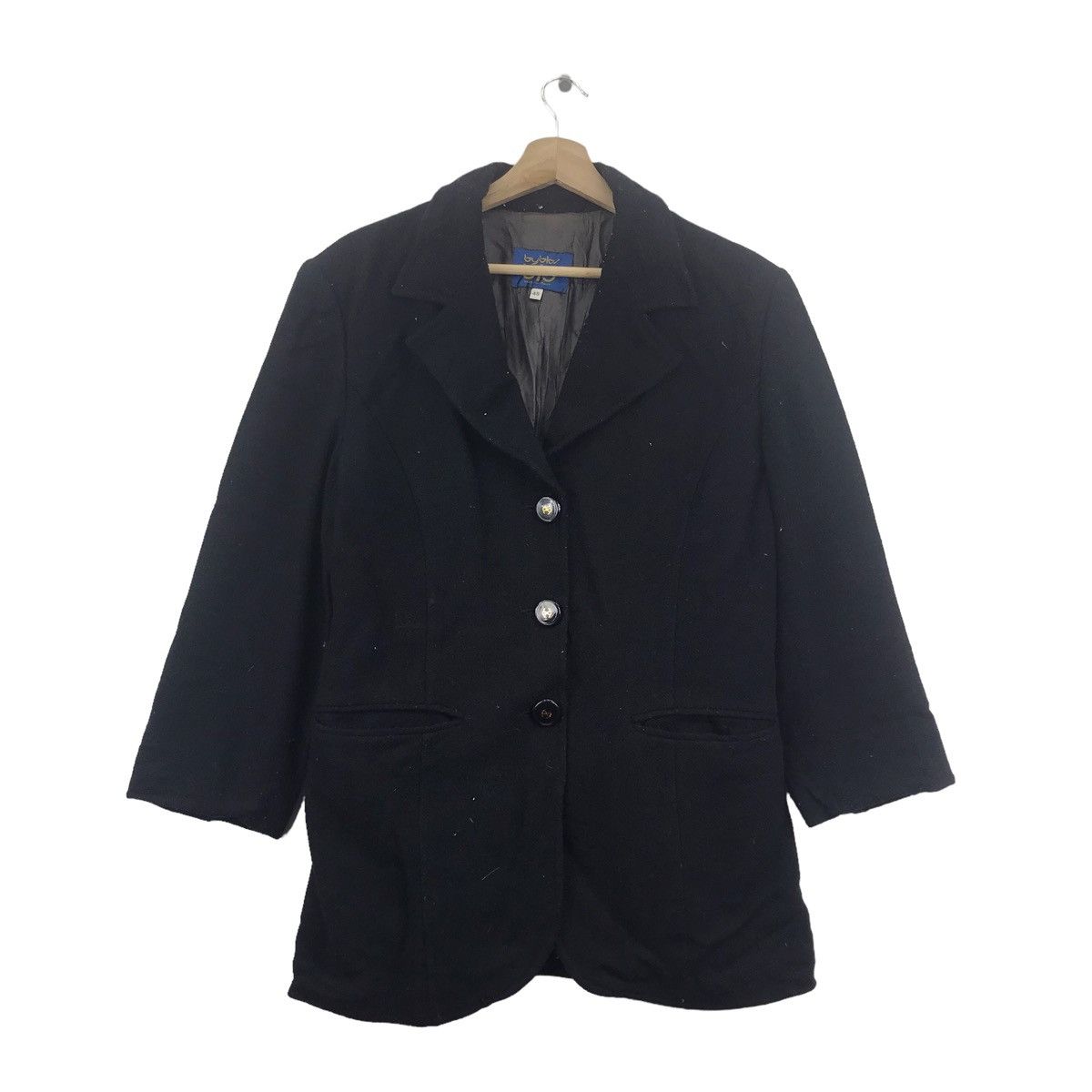 Byblos Vintage BYBLOS Italy Long Plain Blazer Coat Jacket Size US S / EU 44-46 / 1 - 1 Thumbnail