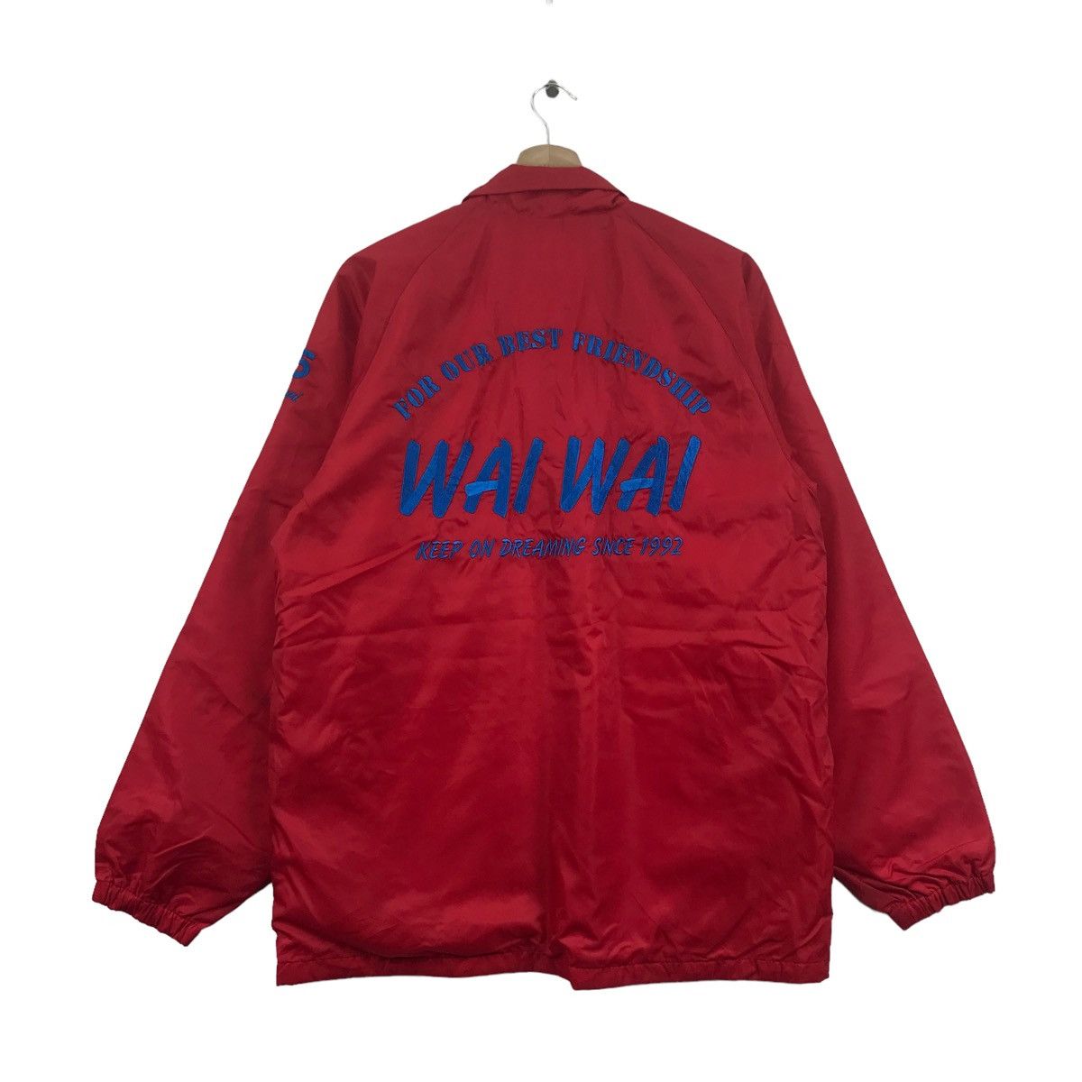 Vintage UNCLE BOV Red Windbreaker Coach Jacket Varsity Size US L / EU 52-54 / 3 - 1 Thumbnail