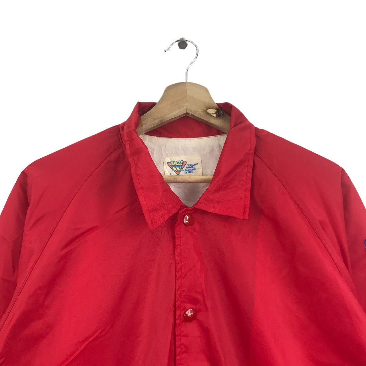 Vintage UNCLE BOV Red Windbreaker Coach Jacket Varsity Size US L / EU 52-54 / 3 - 4 Thumbnail