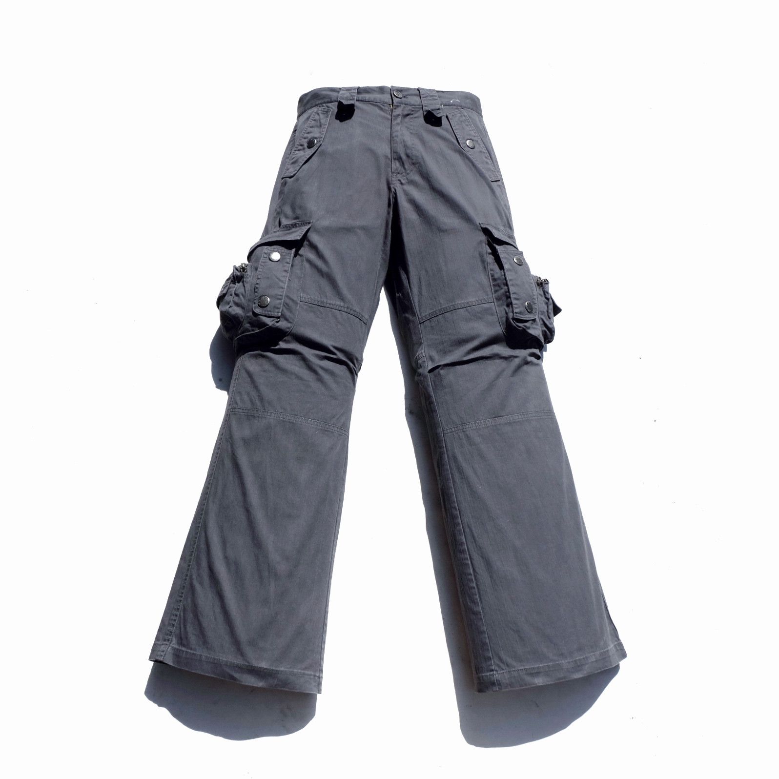 Image of Beauty Beast x Ppfm Omphalos 3D Pocket Flare Cargo Pants in Grey, Men's (Size 30)