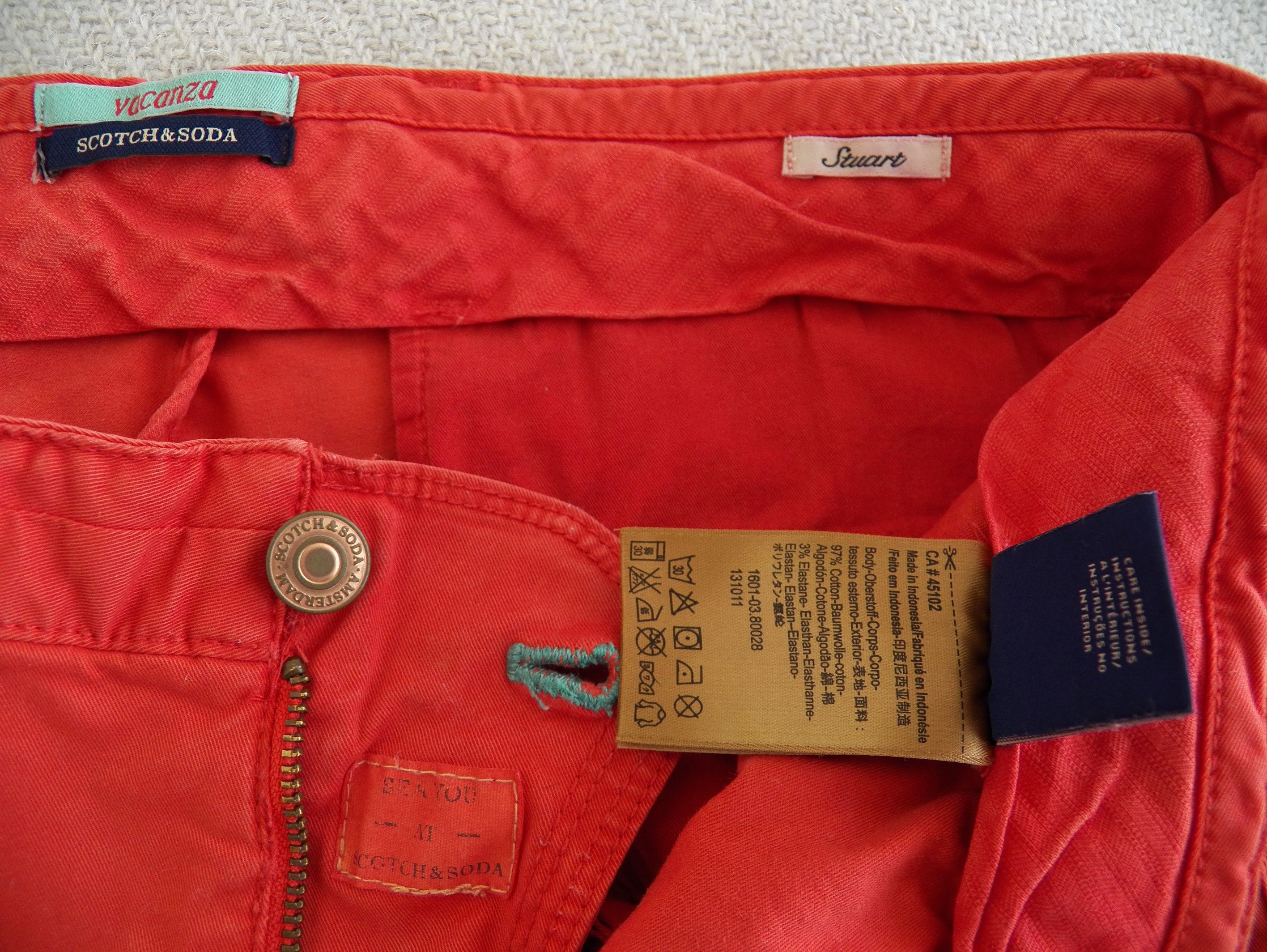 Scotch & Soda Vacanza Stuart Chinos W33 L32 Coral Dyed Stretch Cotton Size US 33 - 5 Thumbnail