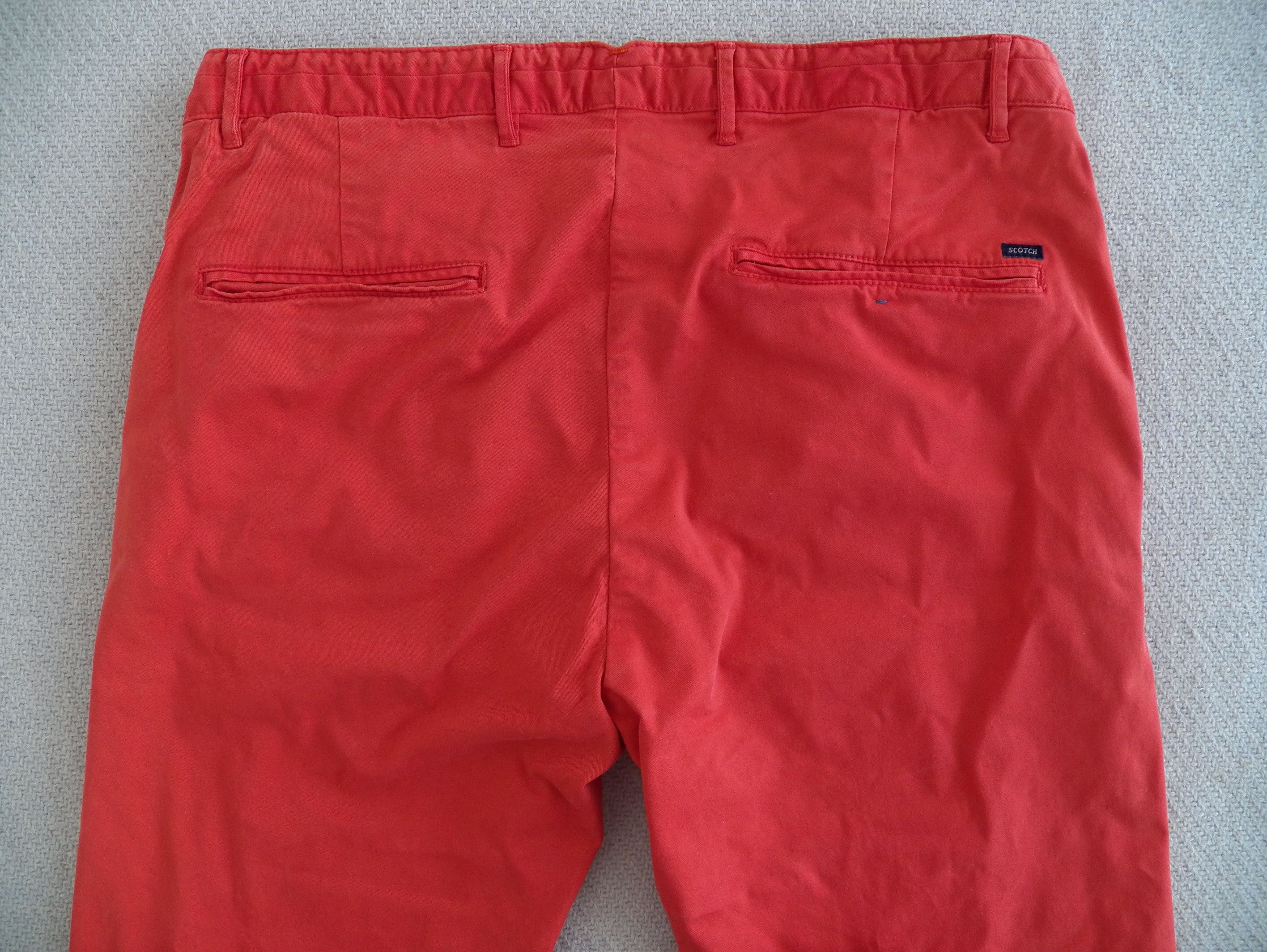 Scotch & Soda Vacanza Stuart Chinos W33 L32 Coral Dyed Stretch Cotton Size US 33 - 7 Thumbnail