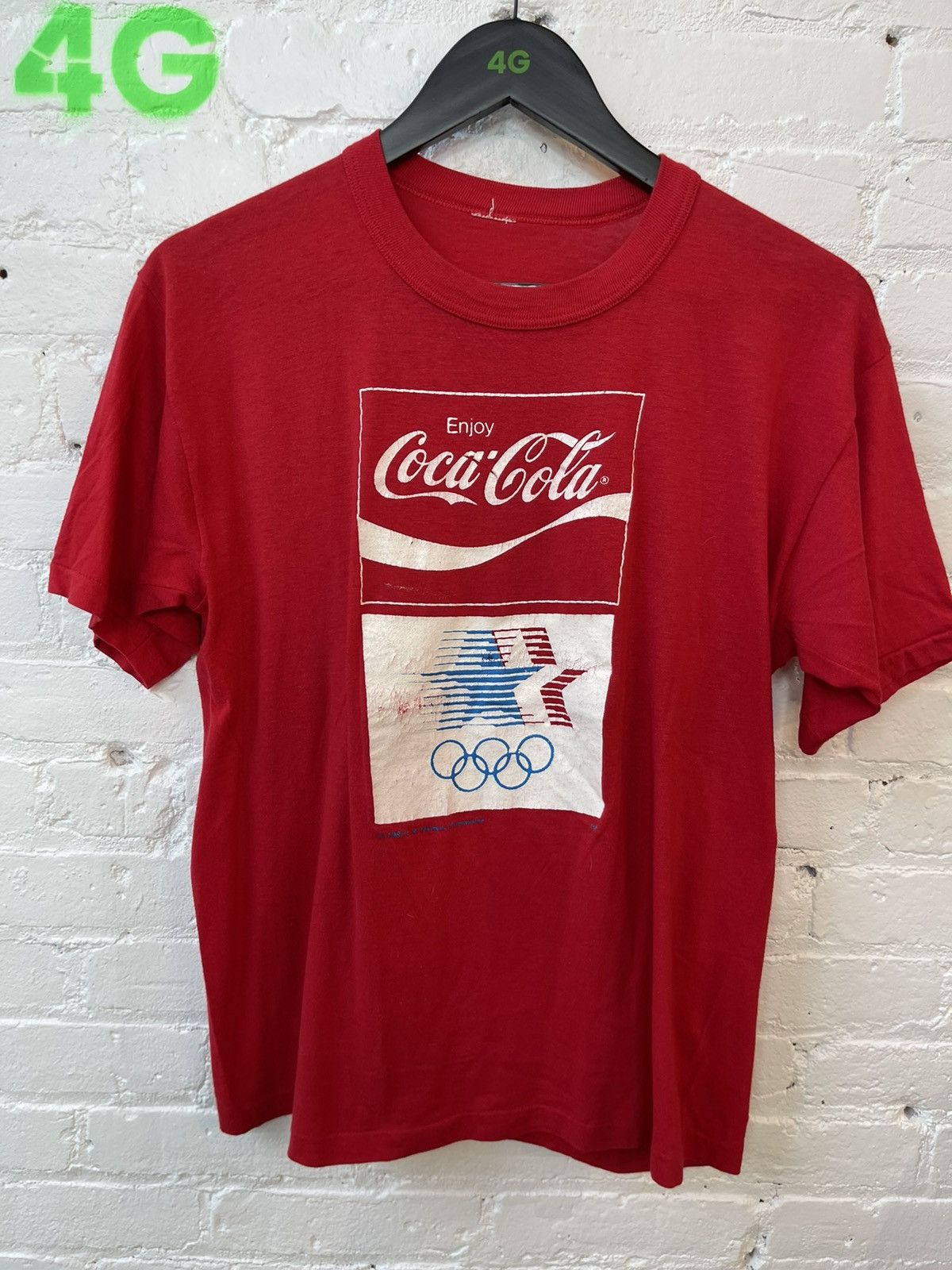 Coca Cola × USA Olympics × Vintage Vintage 1980 ORIGINAL Olympic Coca Cola Shirt COLLECTOR ITEM Size US L / EU 52-54 / 3 - 9 Thumbnail