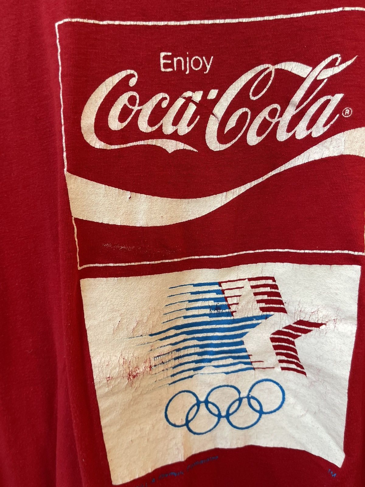 Coca Cola × USA Olympics × Vintage Vintage 1980 ORIGINAL Olympic Coca Cola Shirt COLLECTOR ITEM Size US L / EU 52-54 / 3 - 4 Thumbnail