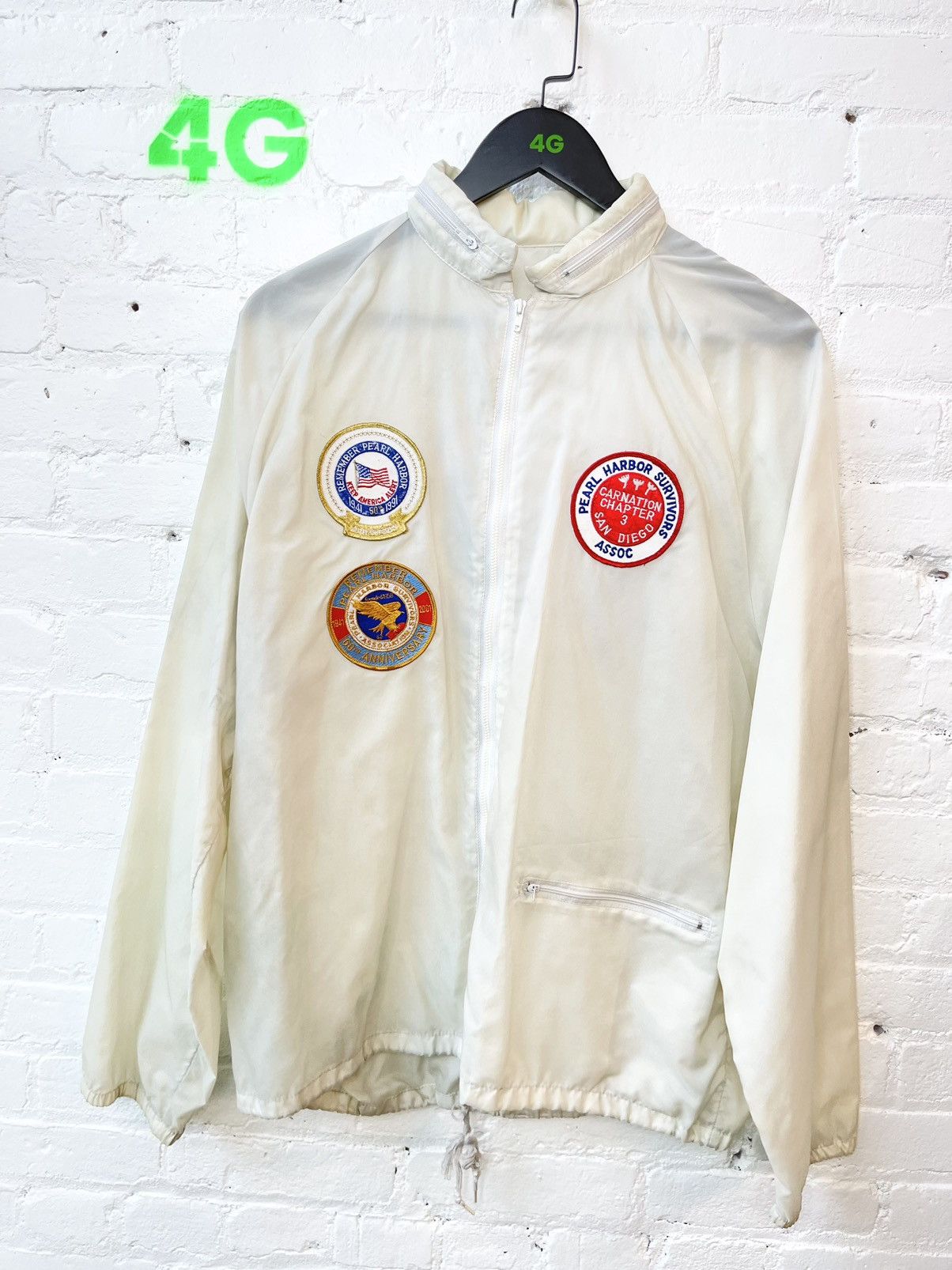 Vintage Translucent Patch Work Army Military Jacket