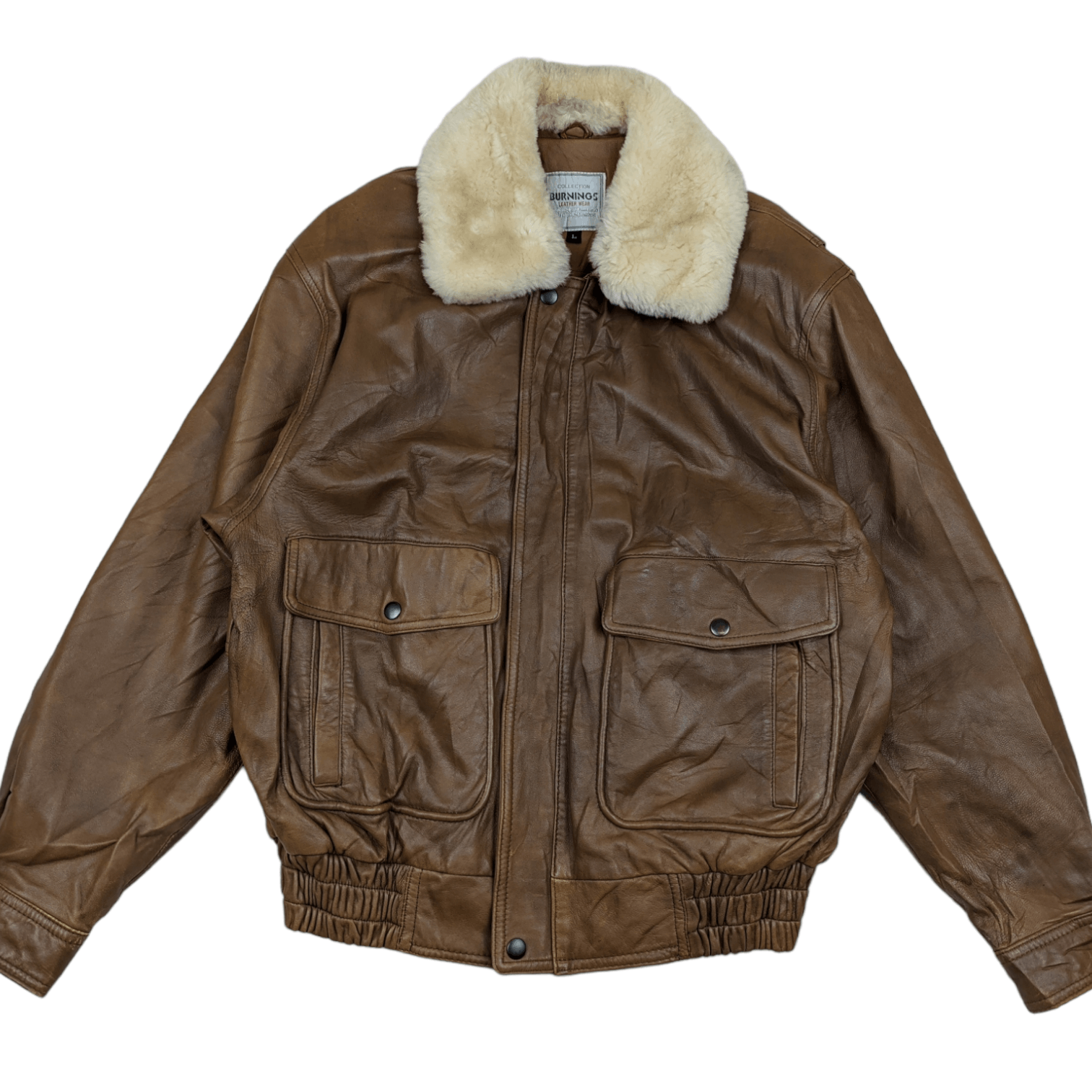 Japanese Brand Japan BURNINGS Sheepskins Leather Jacket Size US L / EU 52-54 / 3 - 2 Thumbnail