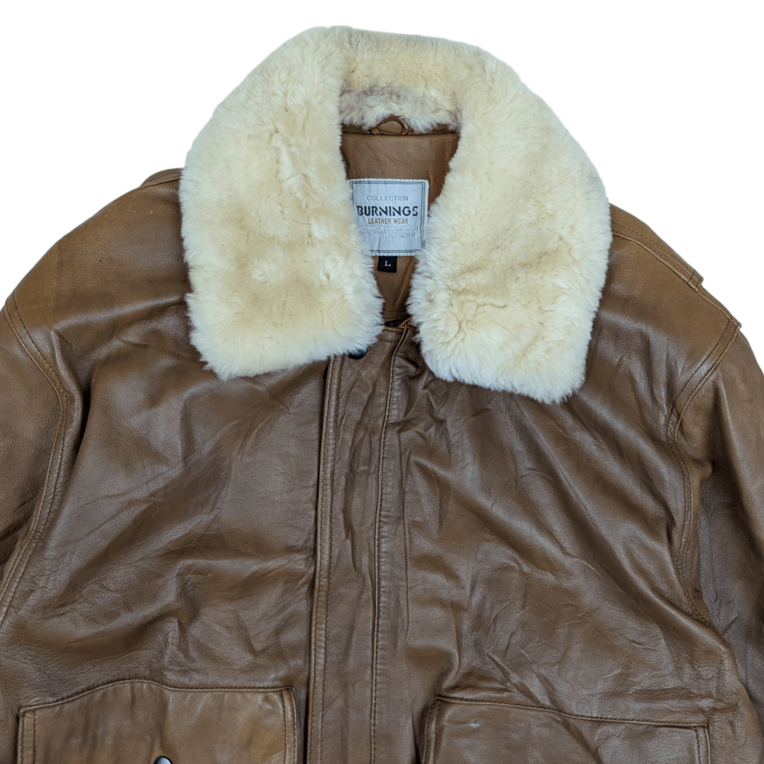 Japanese Brand Japan BURNINGS Sheepskins Leather Jacket Size US L / EU 52-54 / 3 - 4 Thumbnail