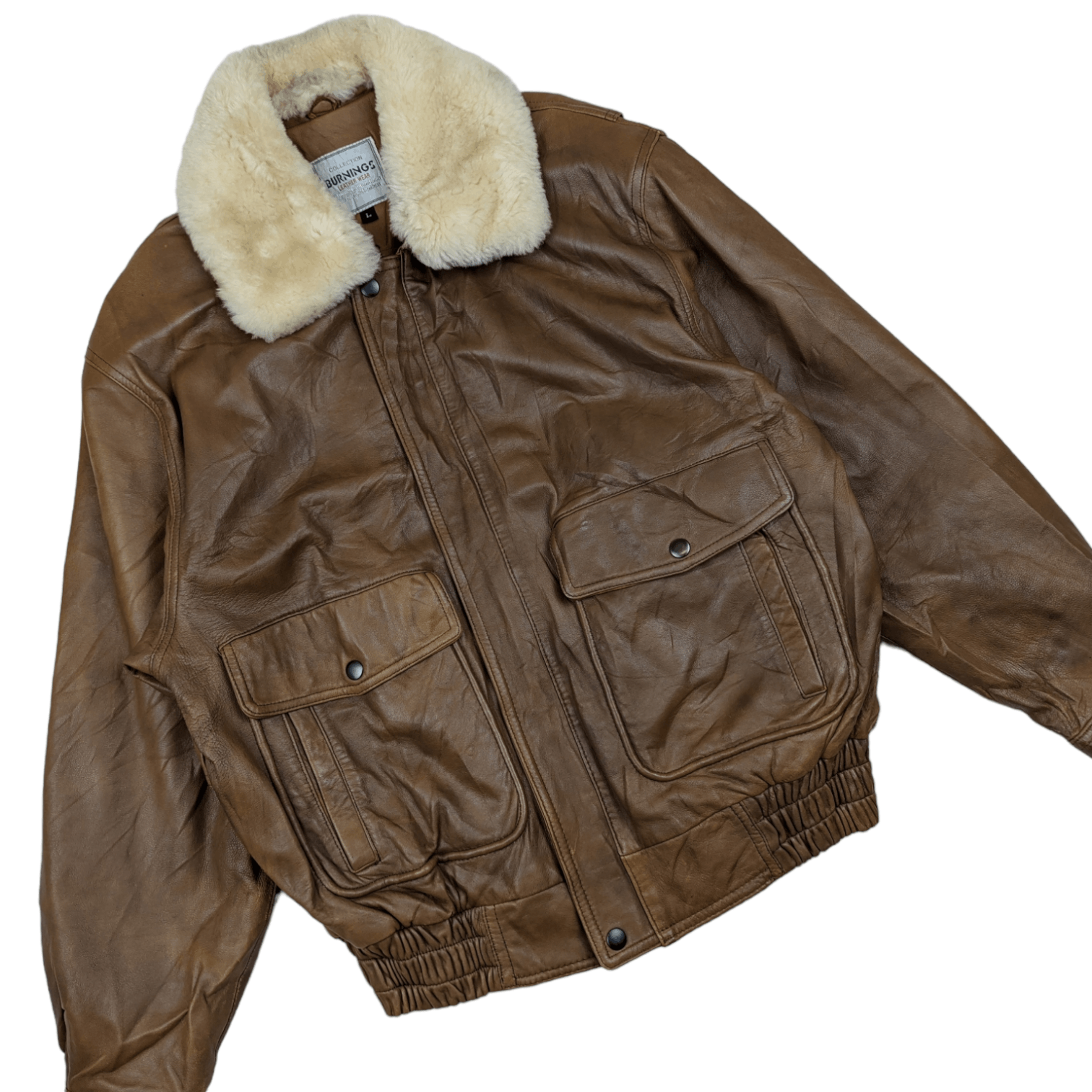 Japanese Brand Japan BURNINGS Sheepskins Leather Jacket Size US L / EU 52-54 / 3 - 3 Thumbnail