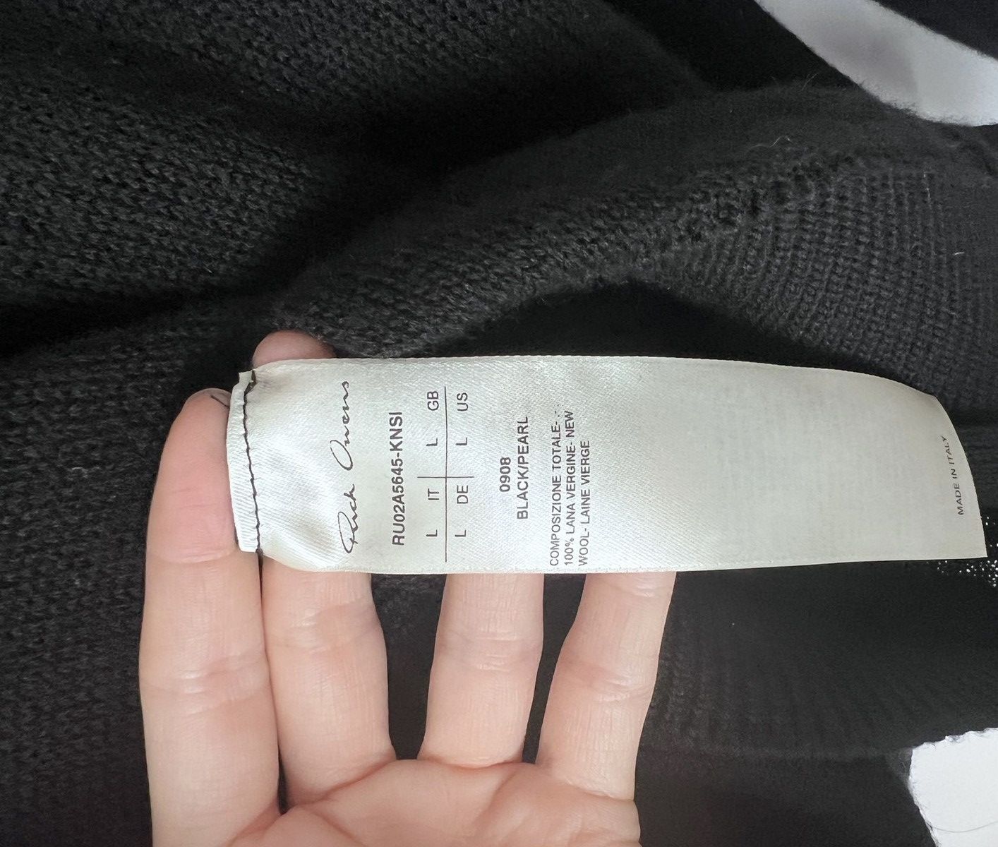 Rick Owens Rick Owens ro black/pearl bottom knitwear Size US L / EU 52-54 / 3 - 4 Thumbnail