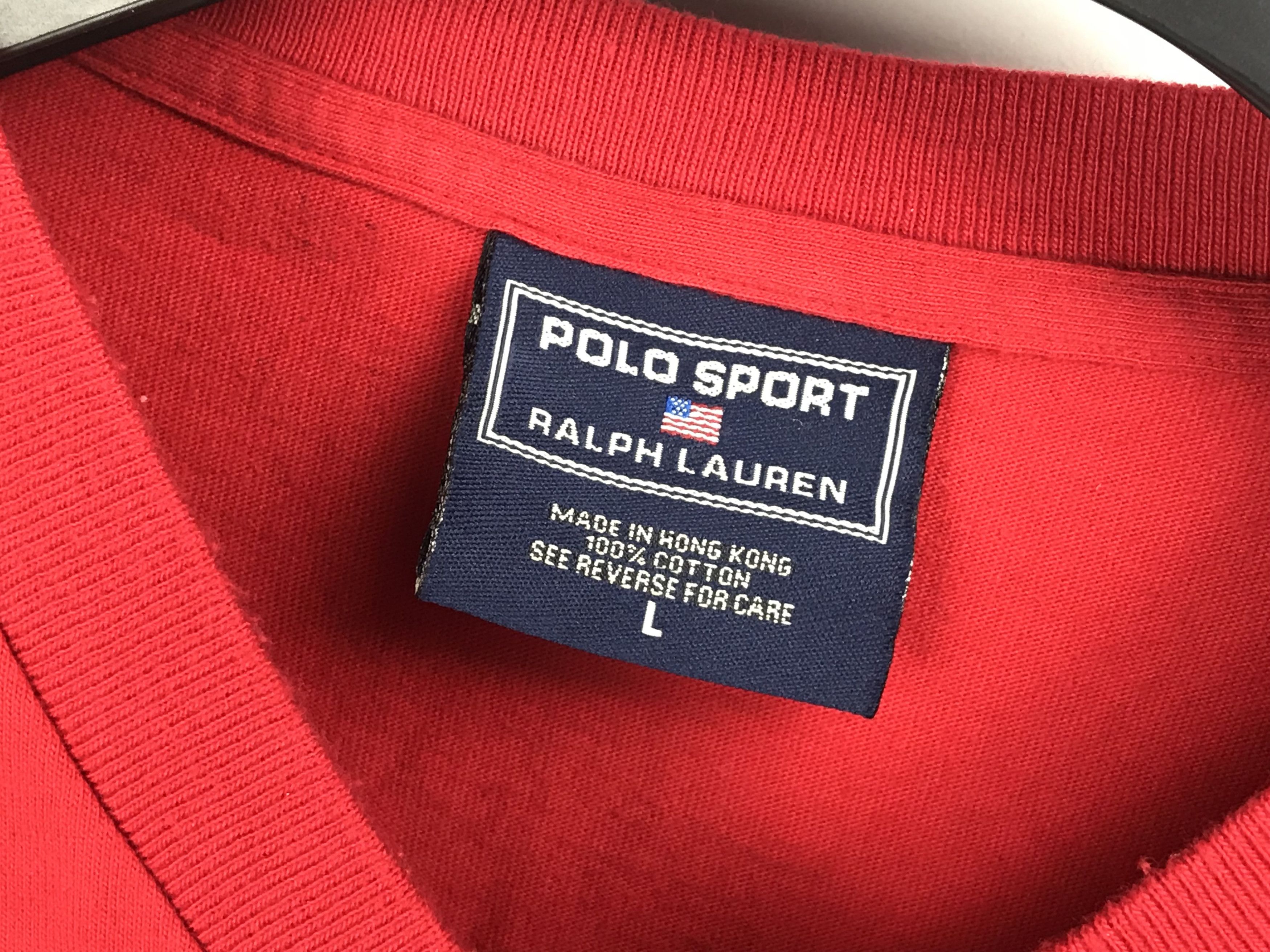 Polo Ralph Lauren × Ralph Lauren Sport × Vintage Polo Sport Ralph Lauren Vintage Red Logo Shirt L Large rare Size US L / EU 52-54 / 3 - 3 Thumbnail