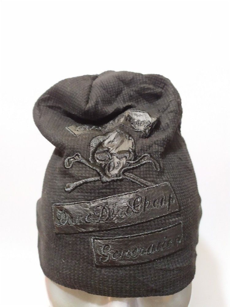In The Attic × Japanese Brand In The Attic Skeleton Skull Beanie Punk Bondage Design Hat Size ONE SIZE - 2 Thumbnail