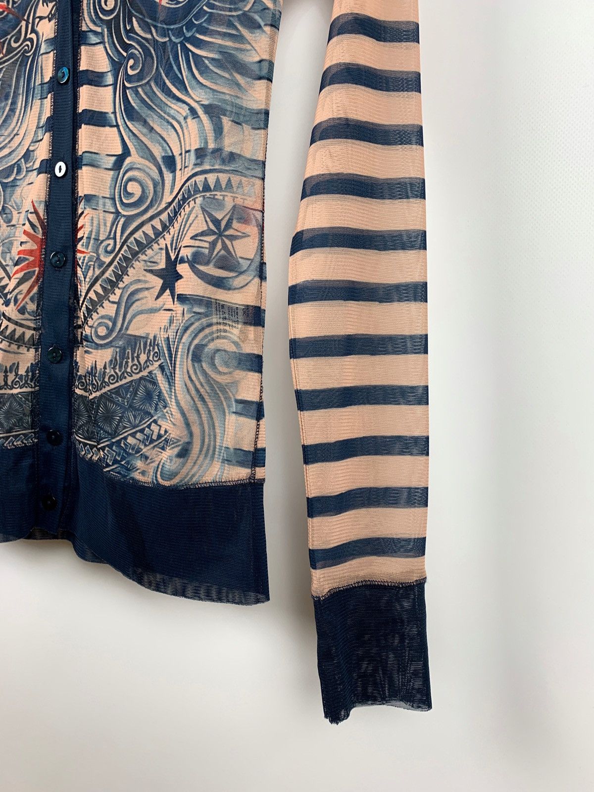 Jean Paul Gaultier Jean Paul Gaultier x Lindex Mesh Tattoo Long Sleeve Cardigan Size S / US 4 / IT 40 - 14 Thumbnail