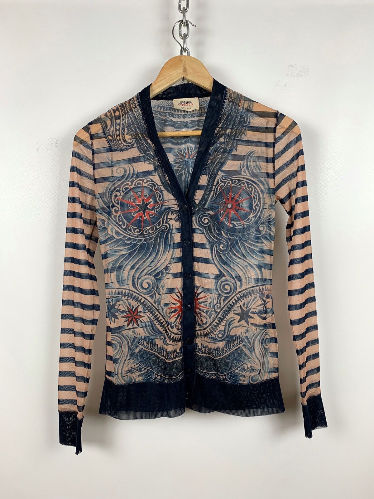 Jean Paul Gaultier Jean Paul Gaultier x Lindex Mesh Tattoo Long Sleeve Cardigan Size S / US 4 / IT 40 - 1 Thumbnail