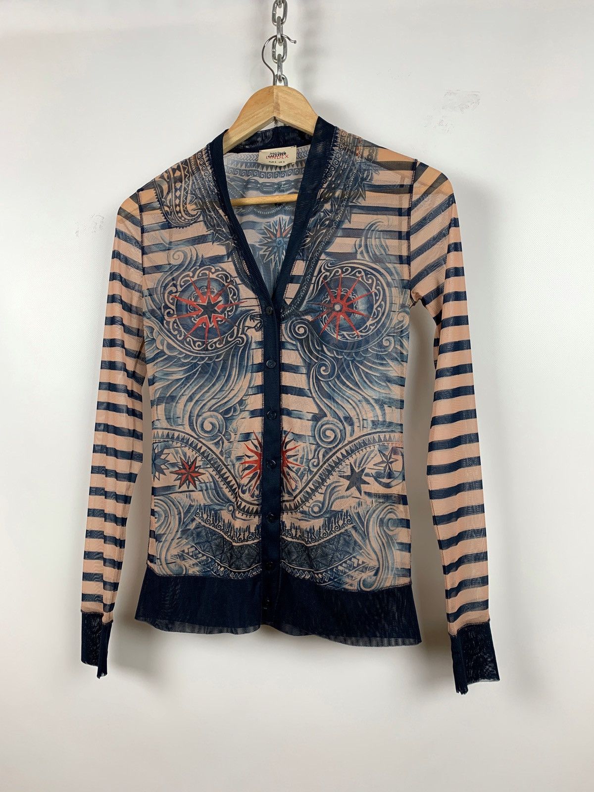 Jean Paul Gaultier Jean Paul Gaultier x Lindex Mesh Tattoo Long Sleeve Cardigan Size S / US 4 / IT 40 - 4 Thumbnail