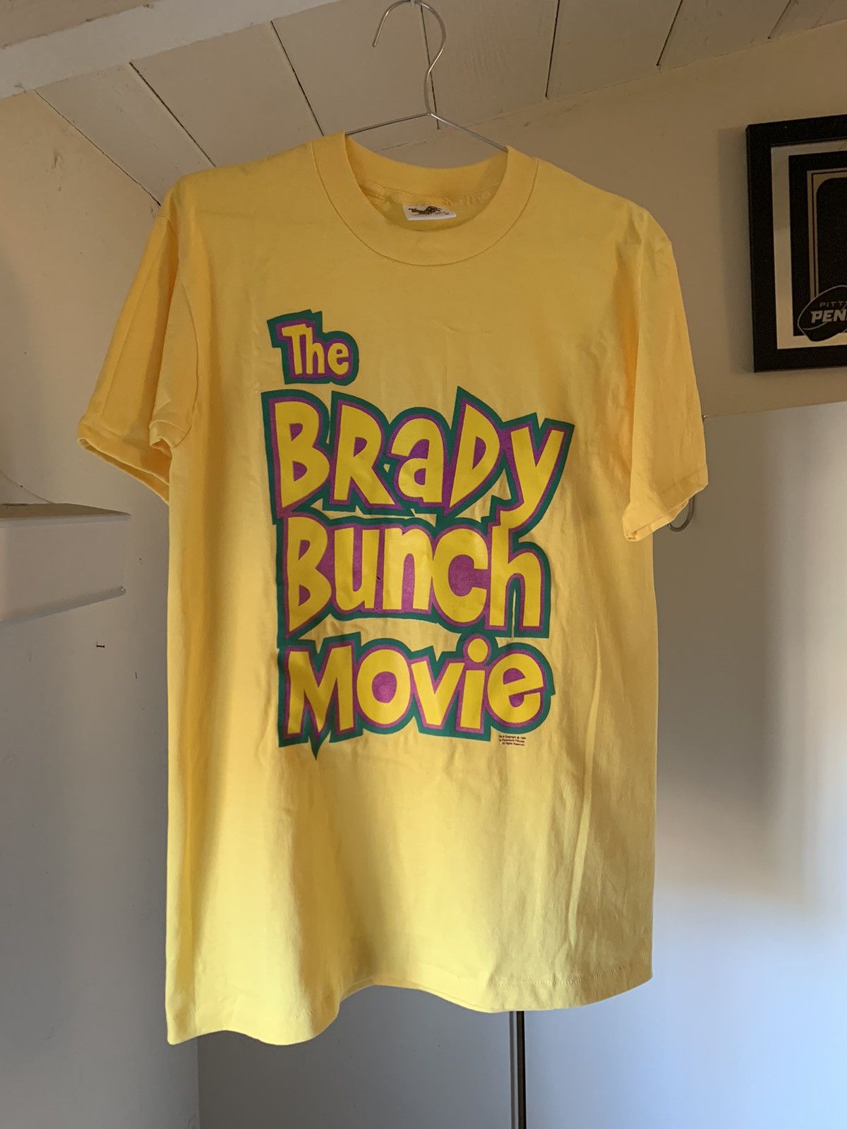 image of The Brady Bunch Movie Vintage 1995 T Shirt in Gold, Men's (Size Medium)