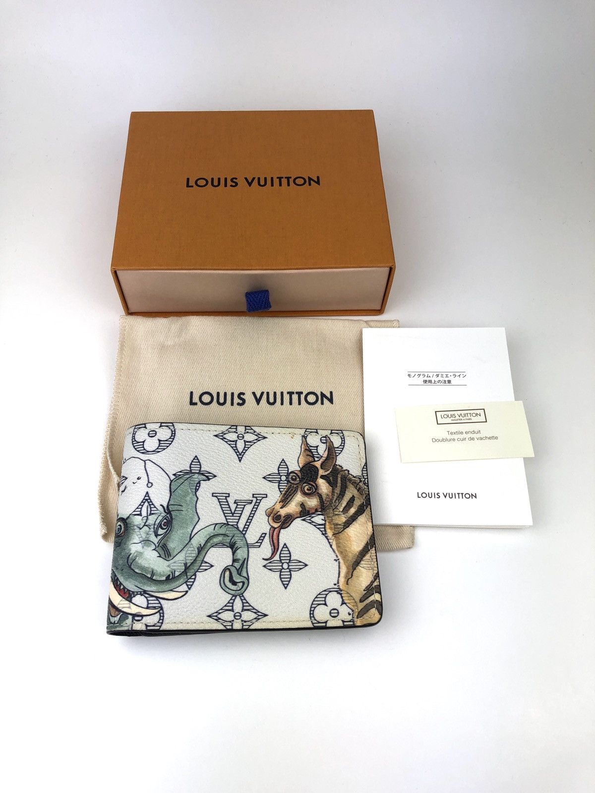 image of Ss17 Louis Vuitton X Chapman Brother Bifold Wallet in White, Men's