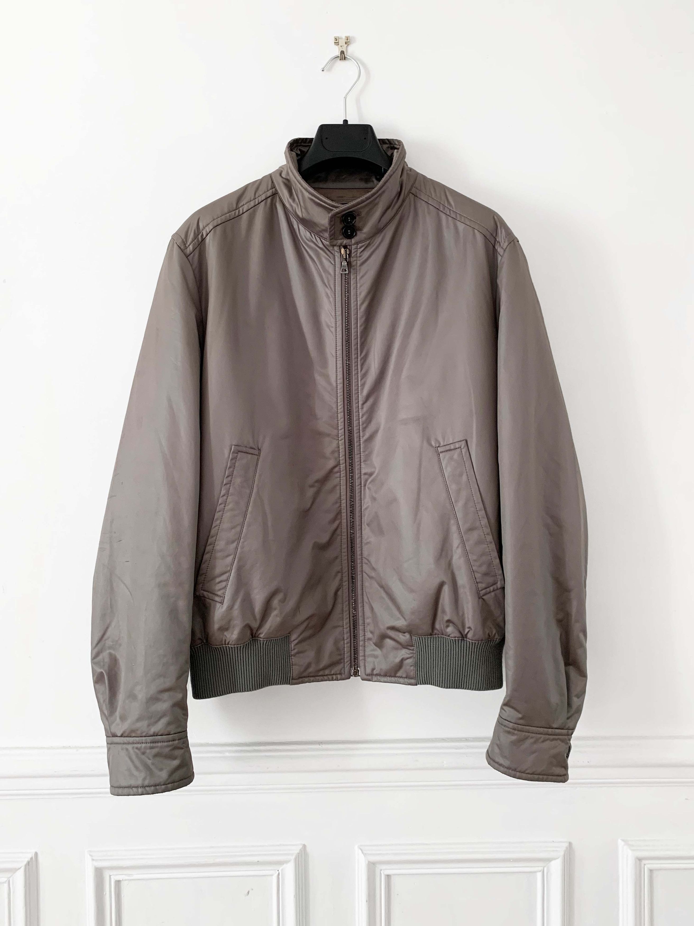 image of Prada Mens Vintage Grey Bomber Jacket (Size Large)