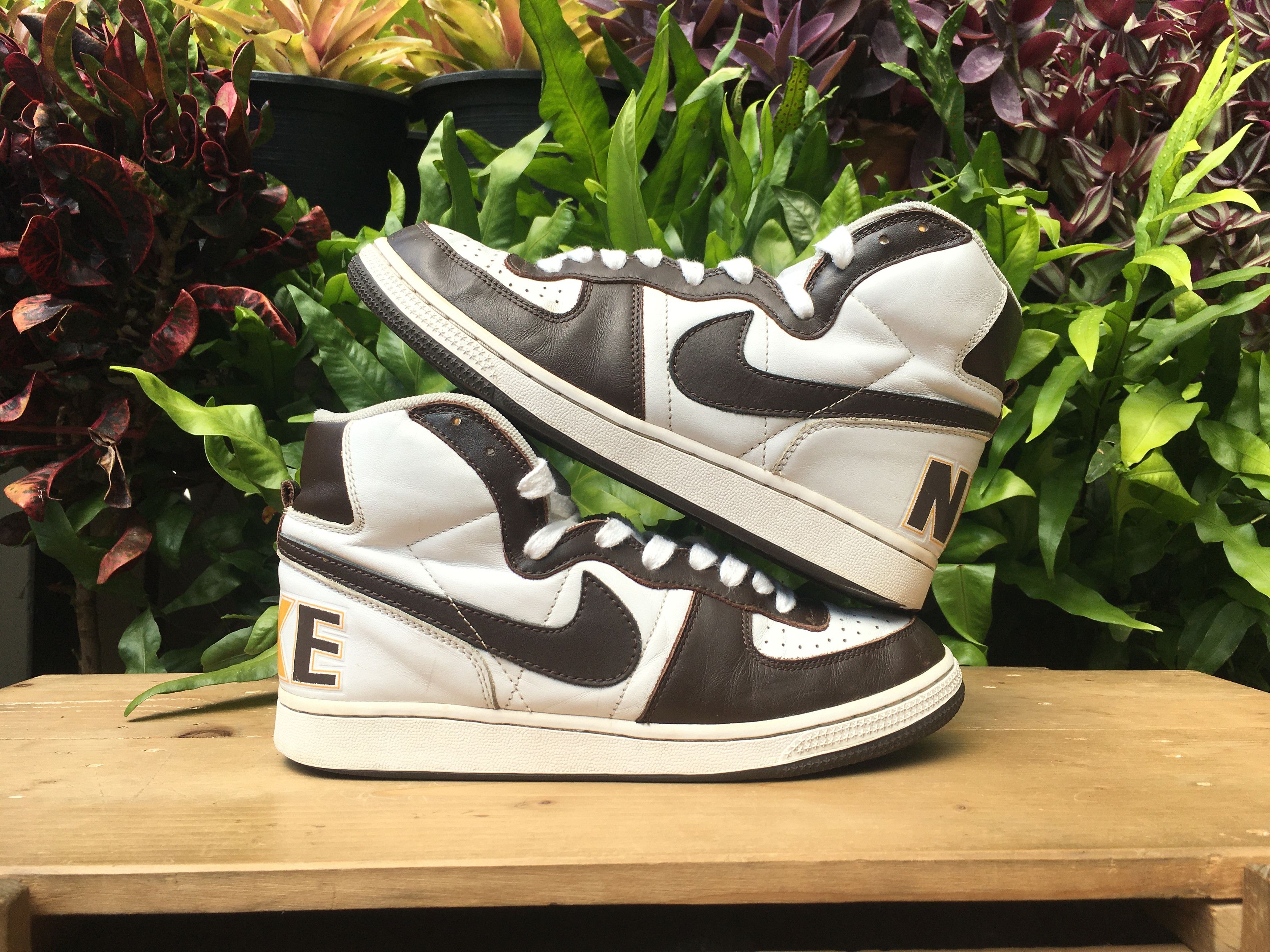 Nike × Vintage 🔥 Rare Nike Terminator High OG White Baroque Brown 2004 Size US 9 / EU 42 - 4 Thumbnail