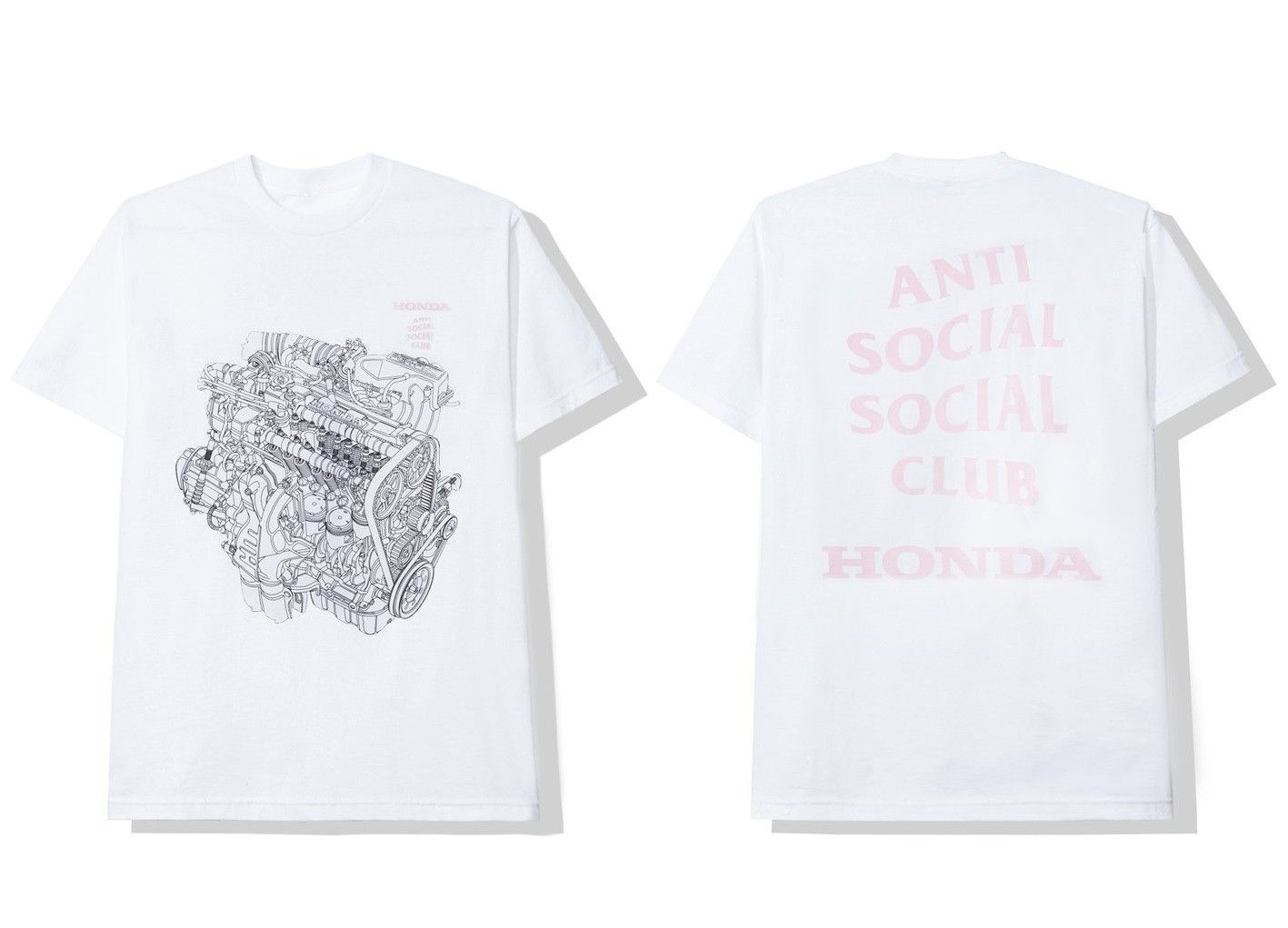 Anti Social Social Club × Honda DS ASSC Pink Logo engine Honda Motor White Tee BAPE KITH Size US M / EU 48-50 / 2 - 1 Thumbnail