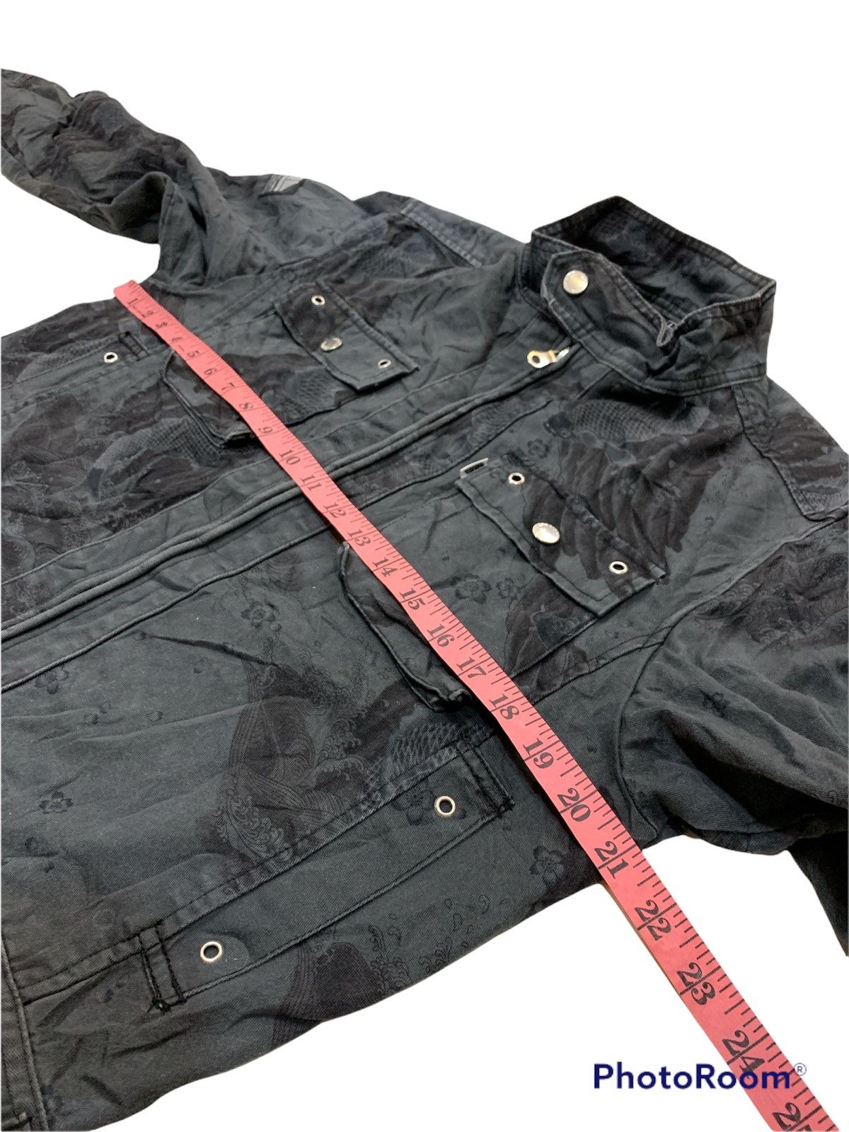 Japanese Brand TORAICHI KOI FISH SAKURA PRINT DENIM JACKET Size US M / EU 48-50 / 2 - 5 Thumbnail